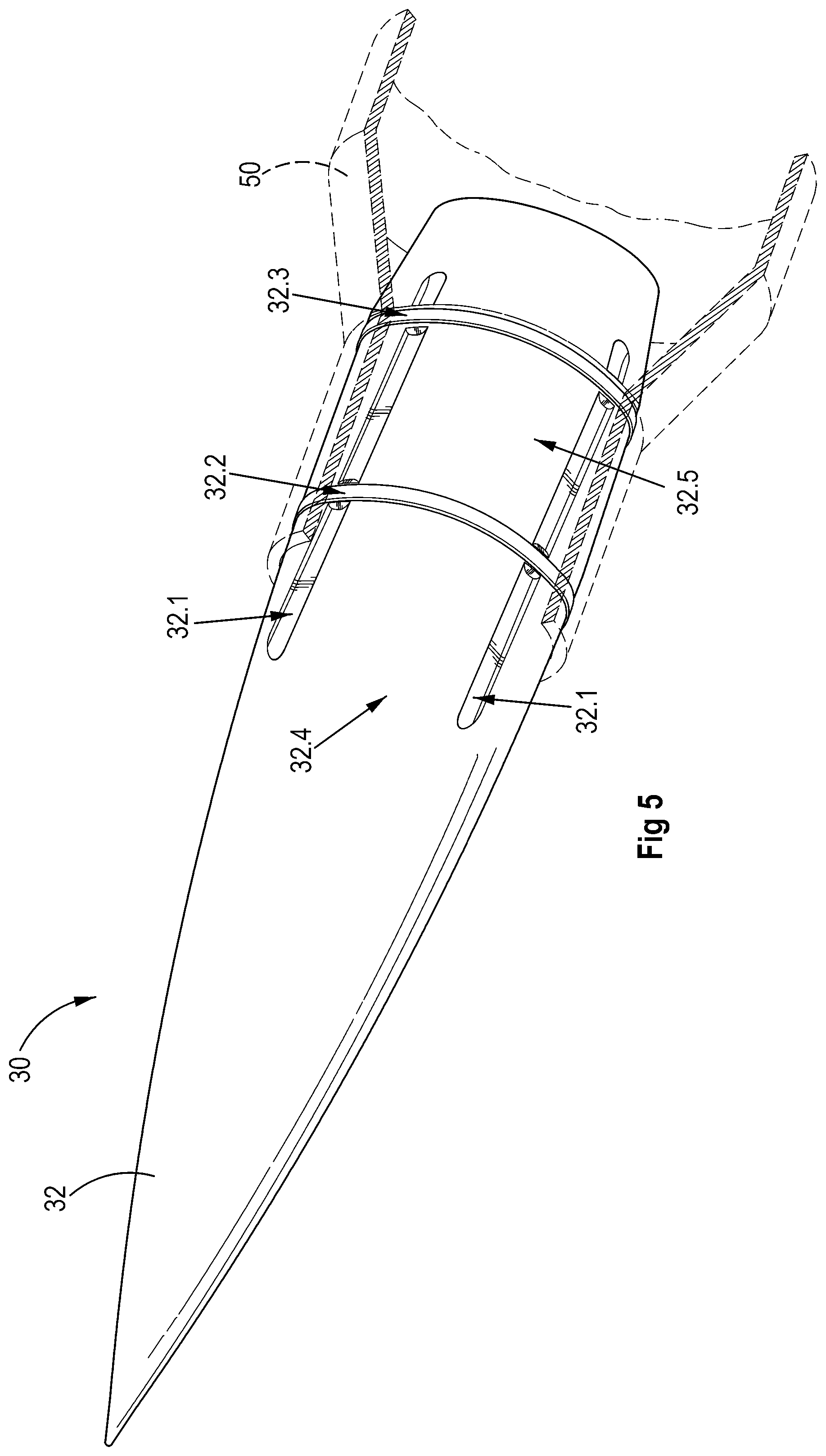 Patent US12359898 Figure 5 – Rifle cartridge and rifle bullet