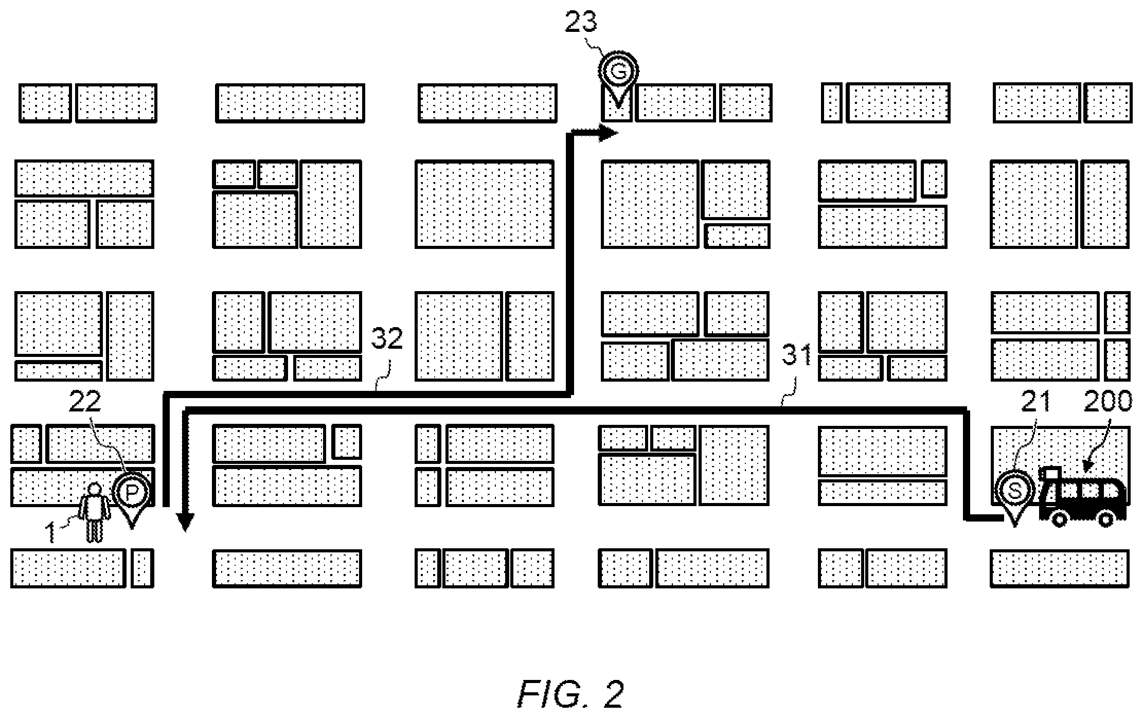 Patent US12359928 Figure 2 – Vehicle dispatch system, traveling route generation method, and non-transitory computer readable recording medium