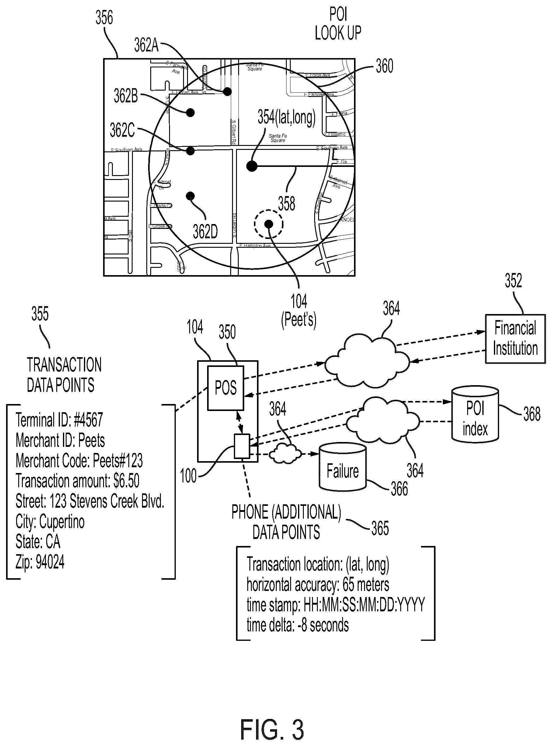 Patent US12359935 Figure 3 – Systems and methods for resolving points of interest on maps