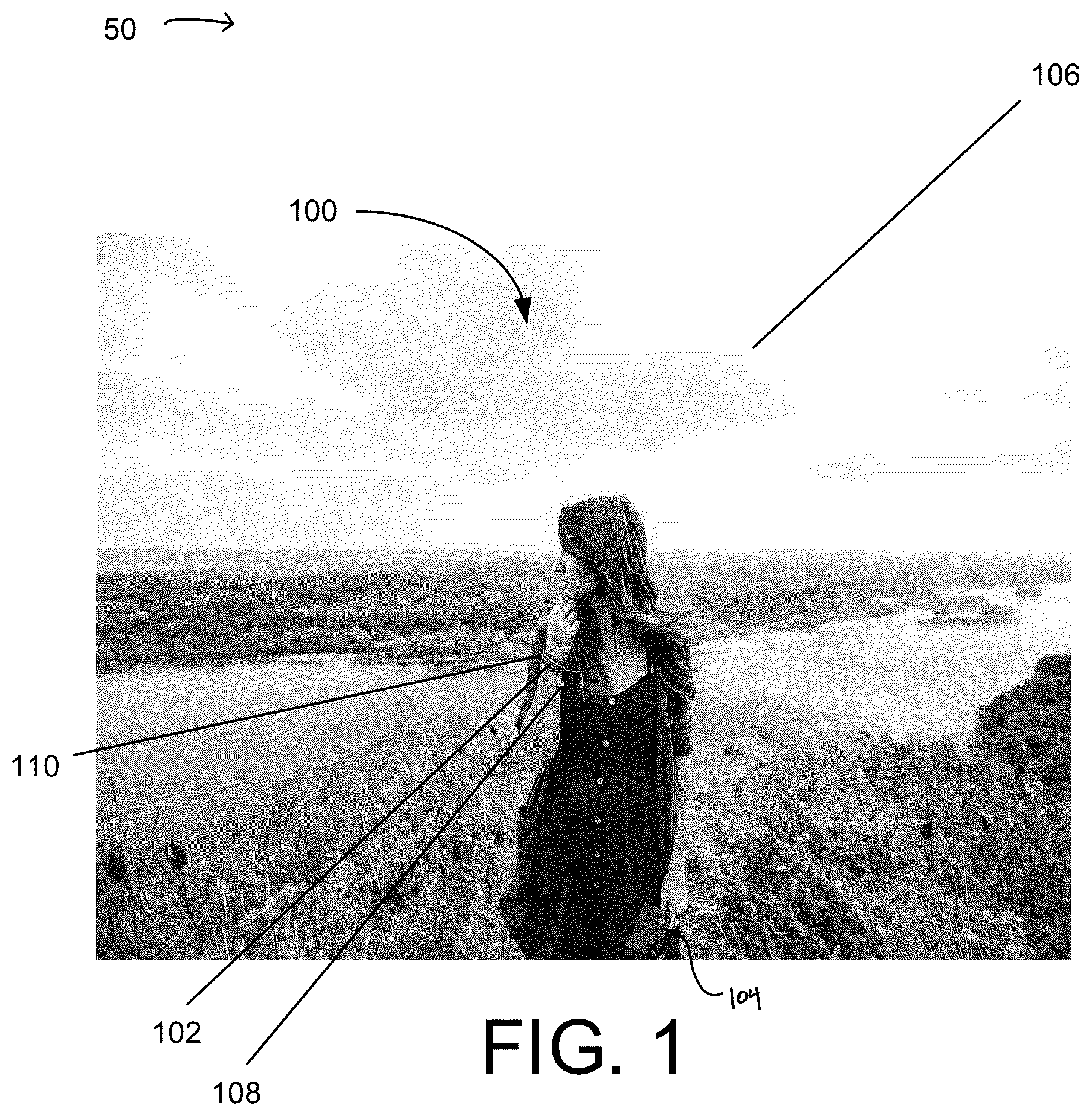 Patent US12359940 Figure 1 – Outdoor experience system