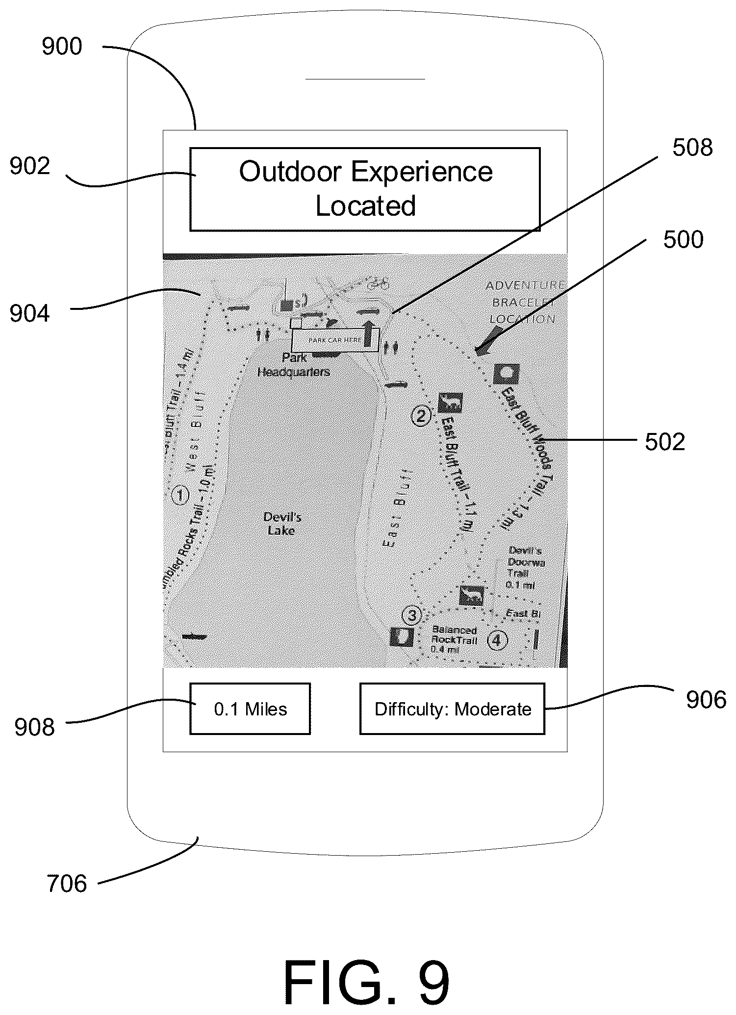 Patent US12359940 Figure 8 – Outdoor experience system