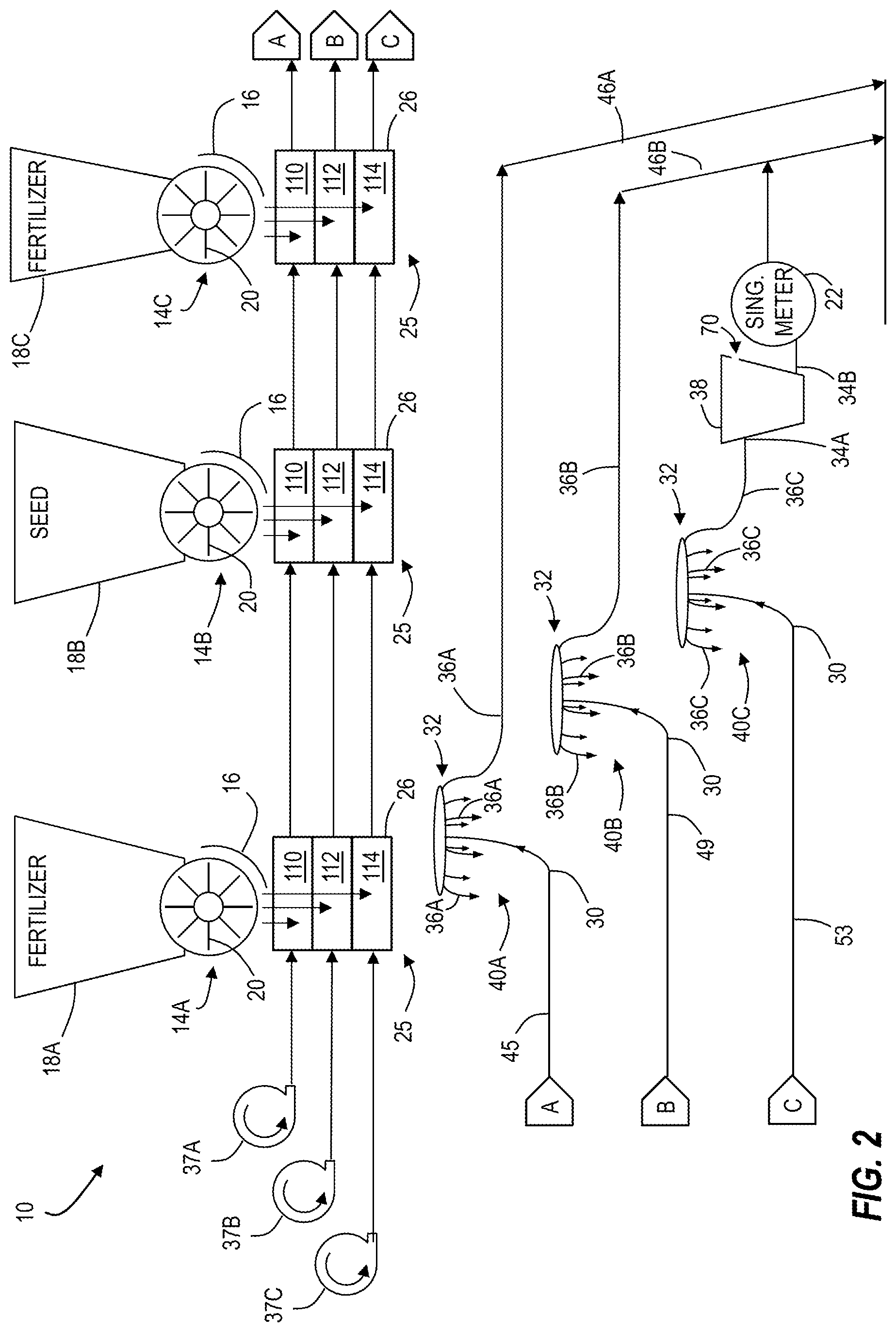 Patent US12359954 Figure 2 – Seeding system