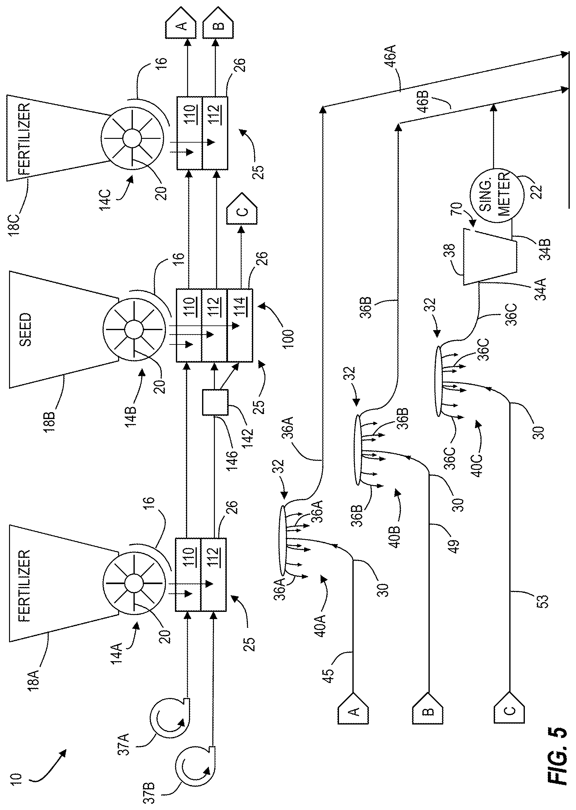 Patent US12359954 Figure 5 – Seeding system