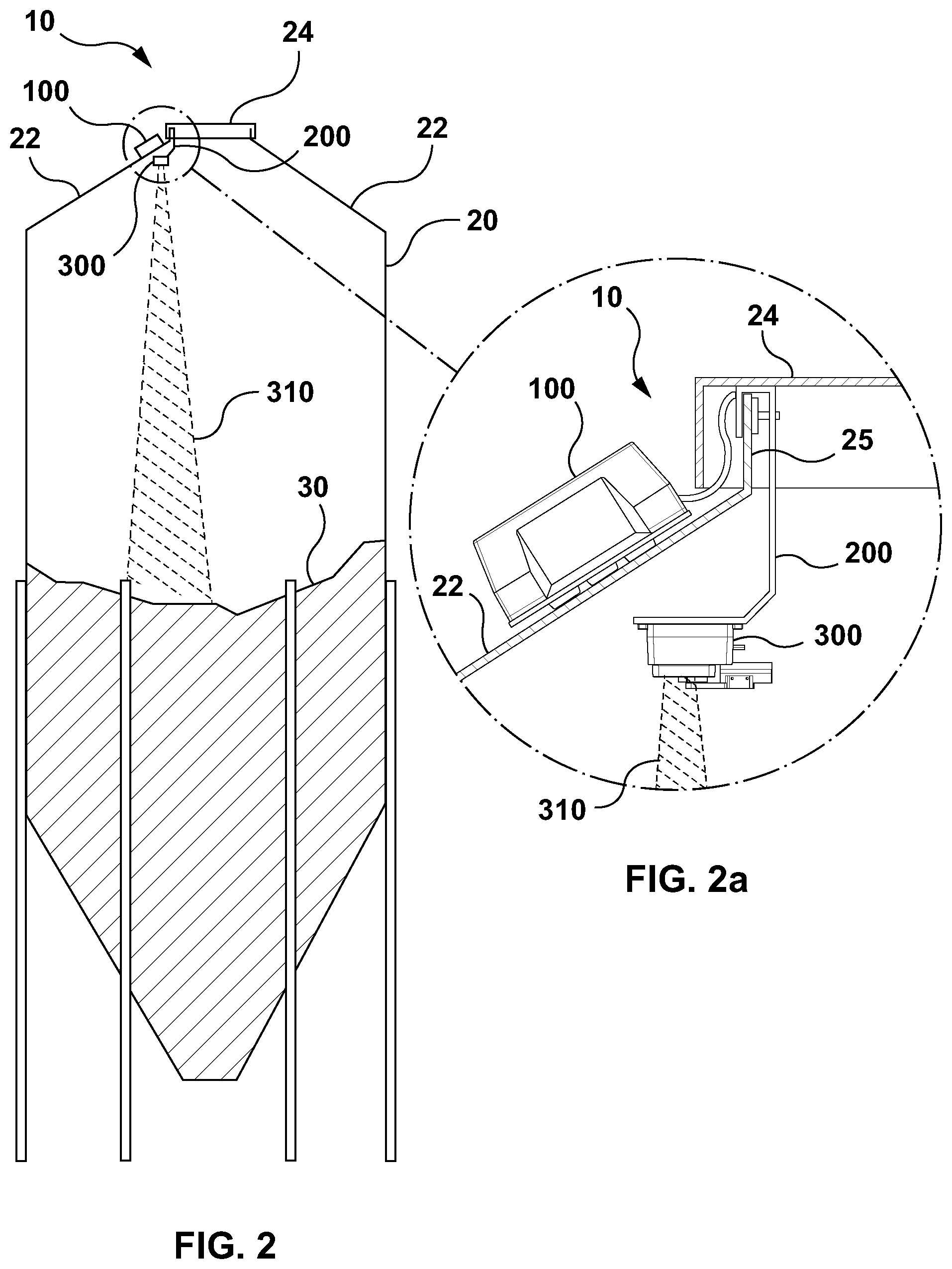 Patent US12359958 Figure 2 – Bin level monitoring system