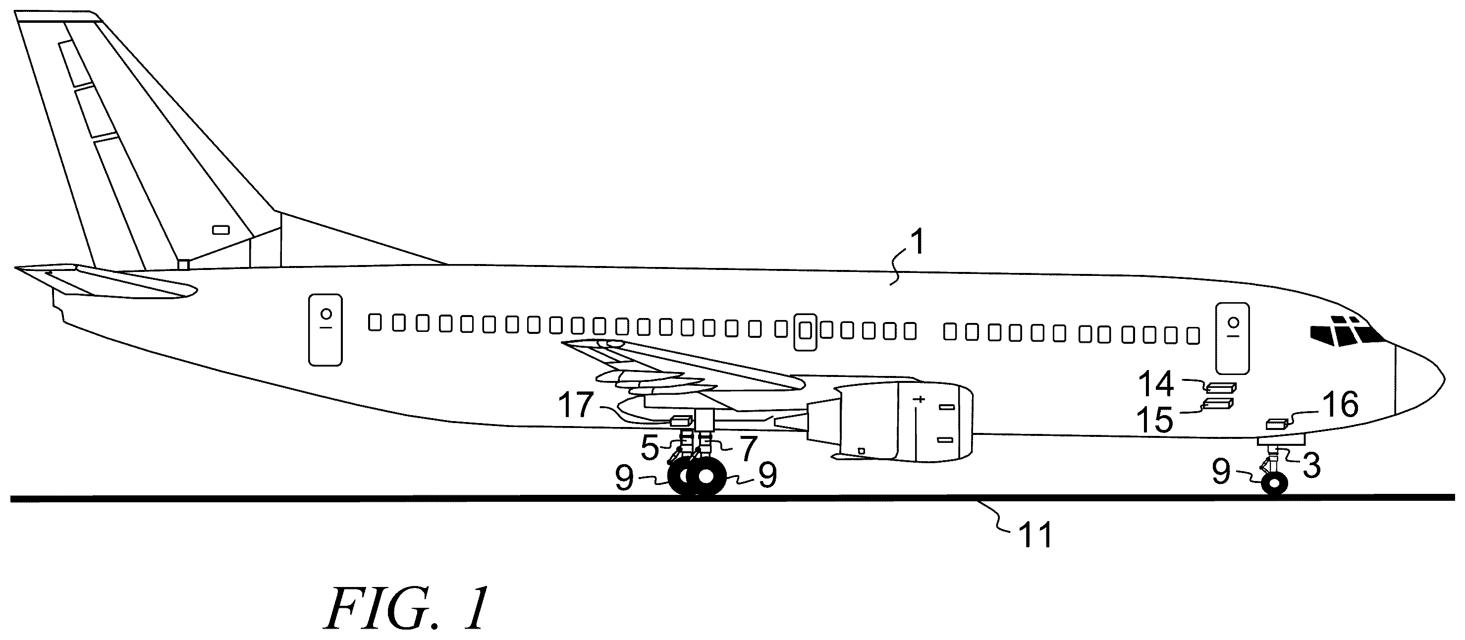Patent US12359961 Figure 1 – Method and system for increasing the accuracy of aircraft weight and associated center of gravity determinations