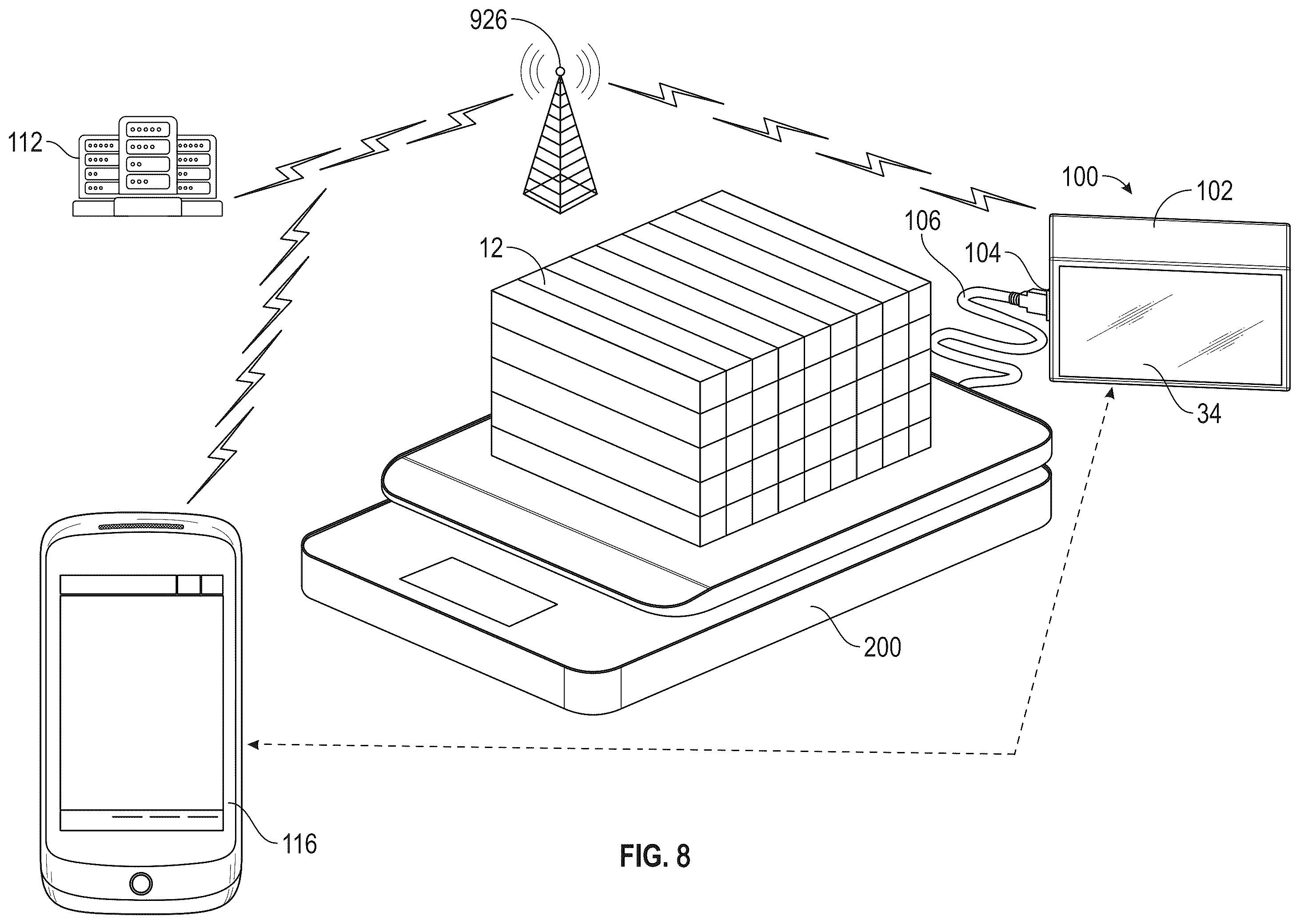 Patent US12359962 Figure 6 – Object measurement device