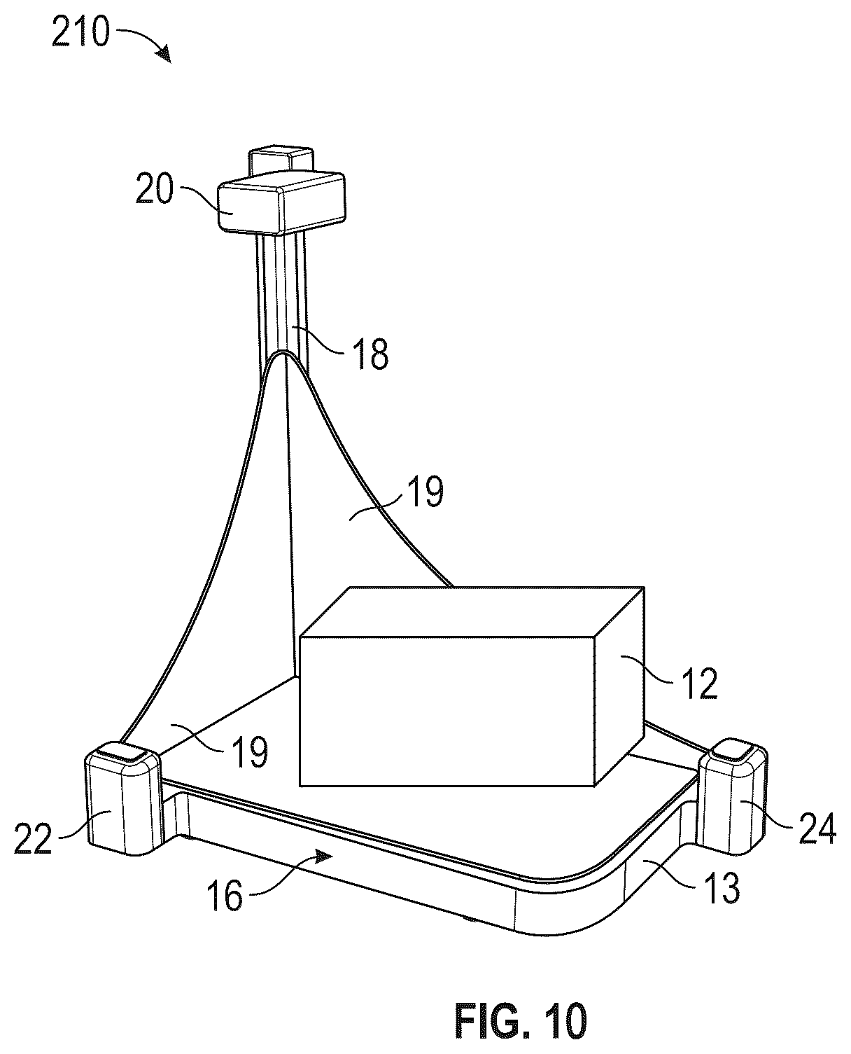 Patent US12359962 Figure 8 – Object measurement device