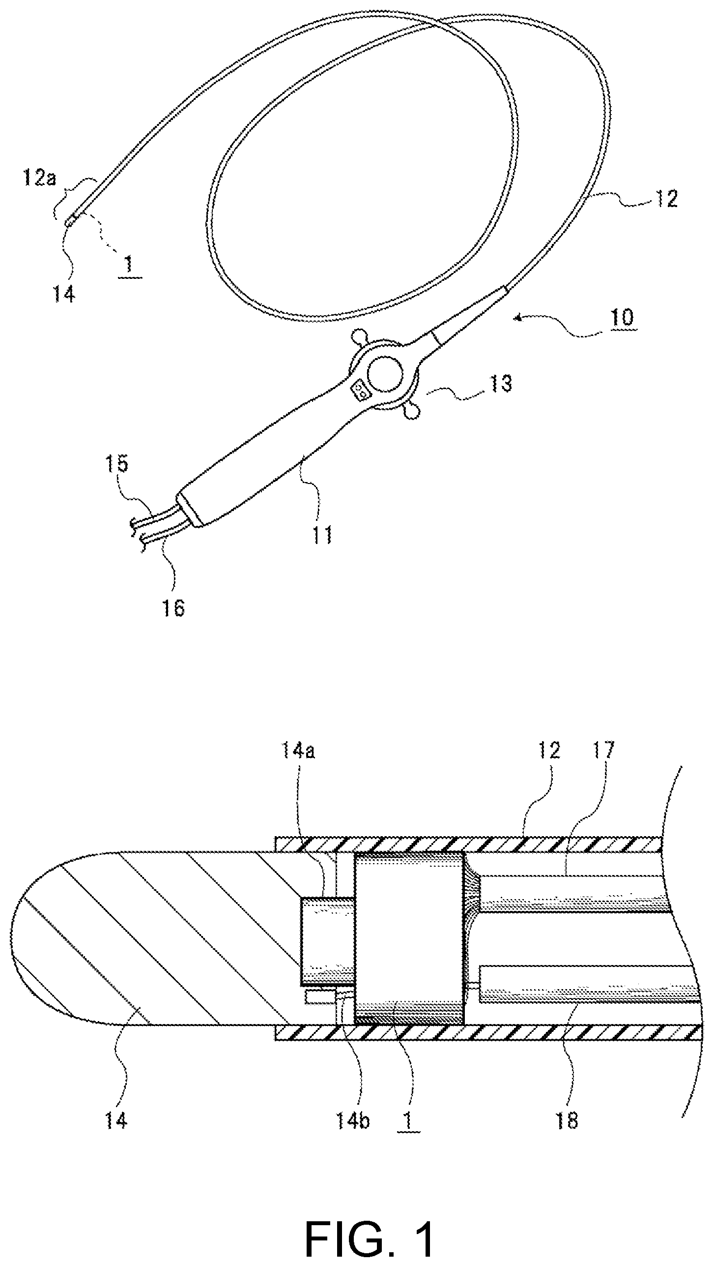 Patent US12359987 Figure 1 – Contact force sensor and device provided with contact force sensor