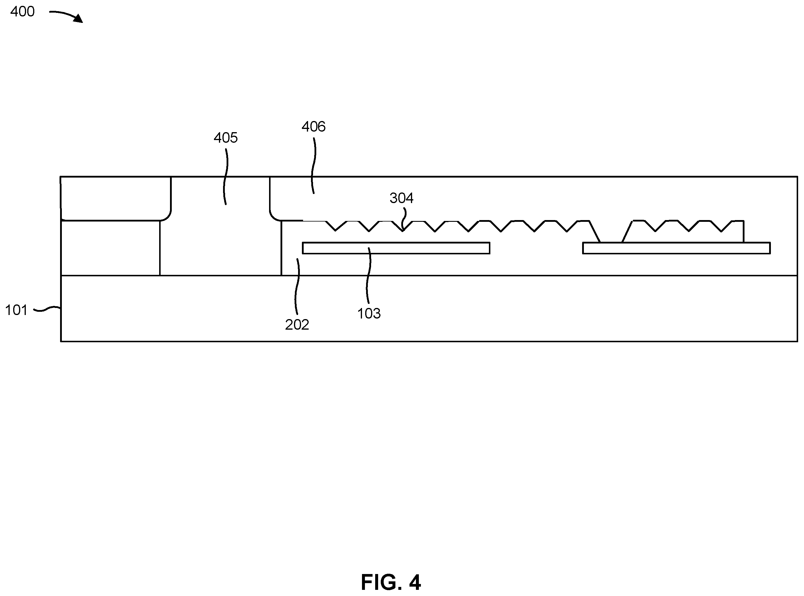 Patent US12359994 Figure 4 – Semiconductor die with pressure and acceleration sensor elements
