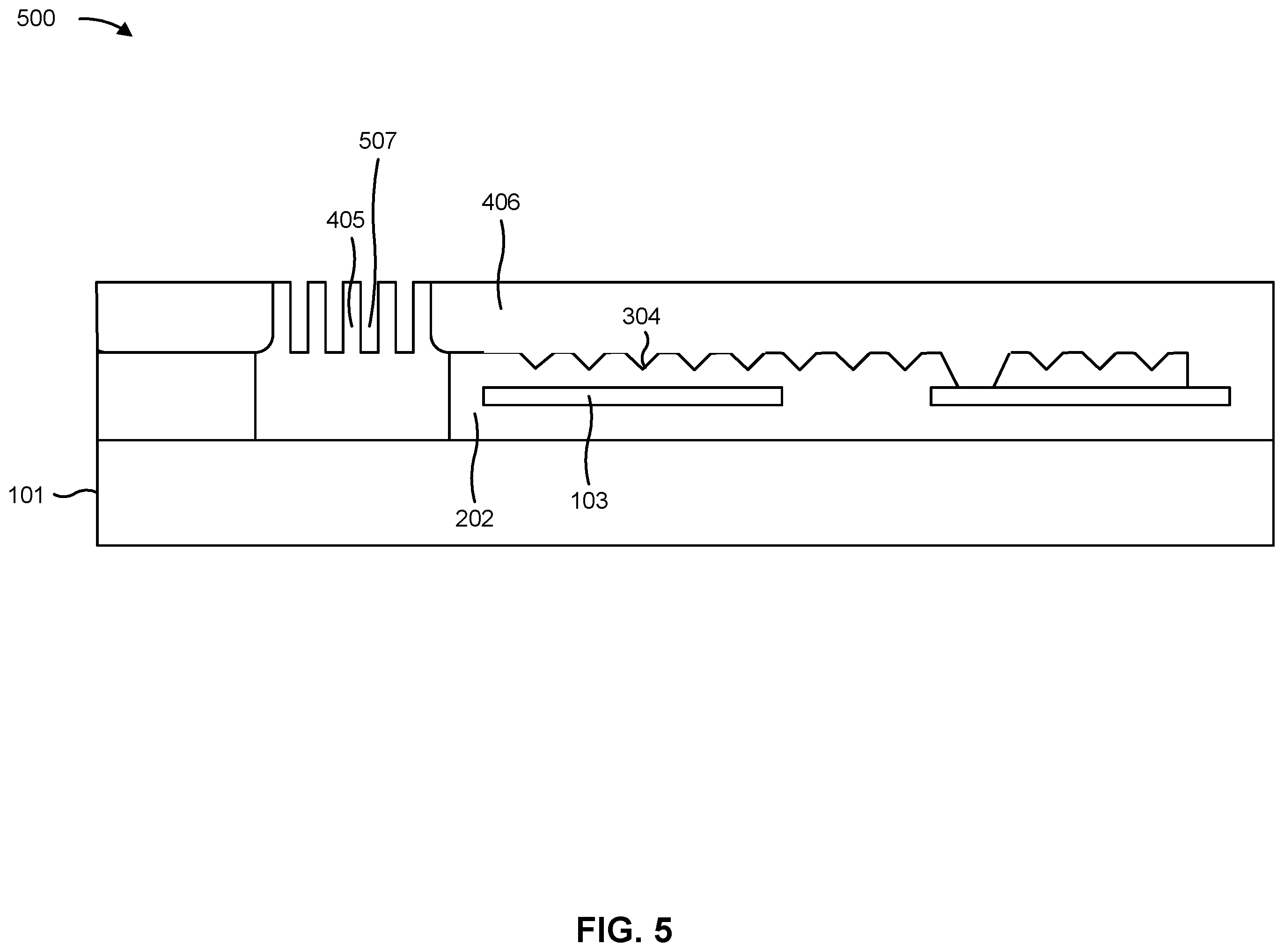 Patent US12359994 Figure 5 – Semiconductor die with pressure and acceleration sensor elements