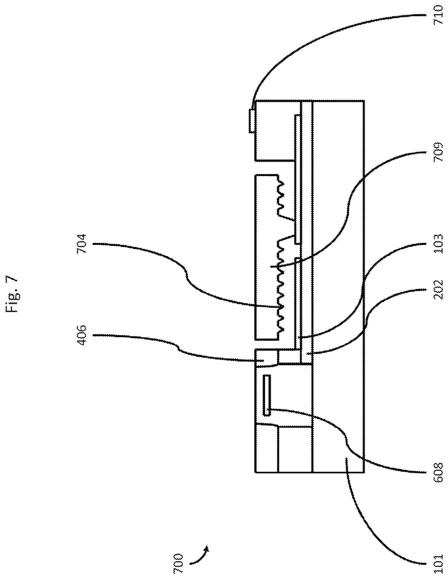 Patent US12359994 Figure 7 – Semiconductor die with pressure and acceleration sensor elements