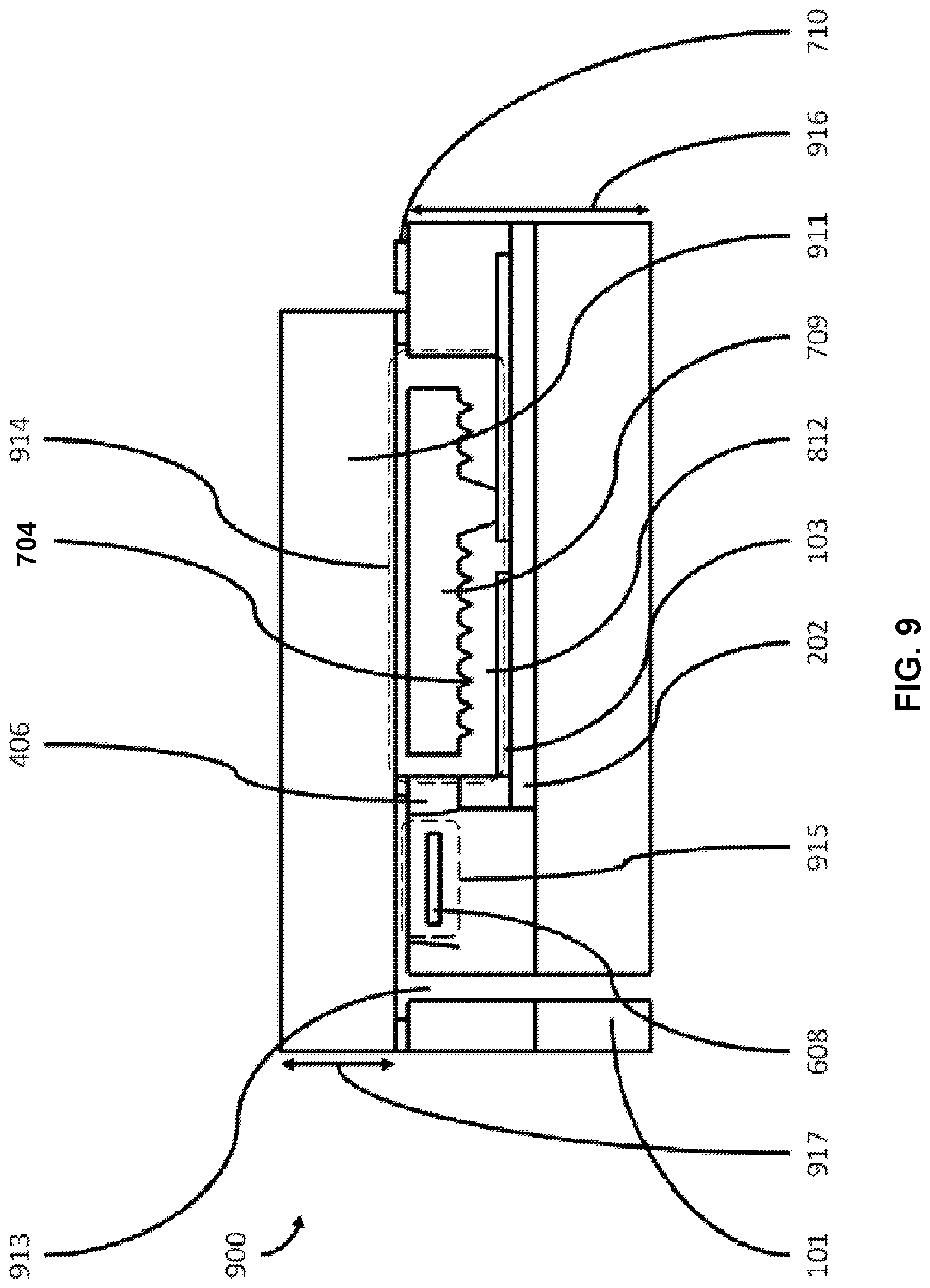 Patent US12359994 Figure 9 – Semiconductor die with pressure and acceleration sensor elements