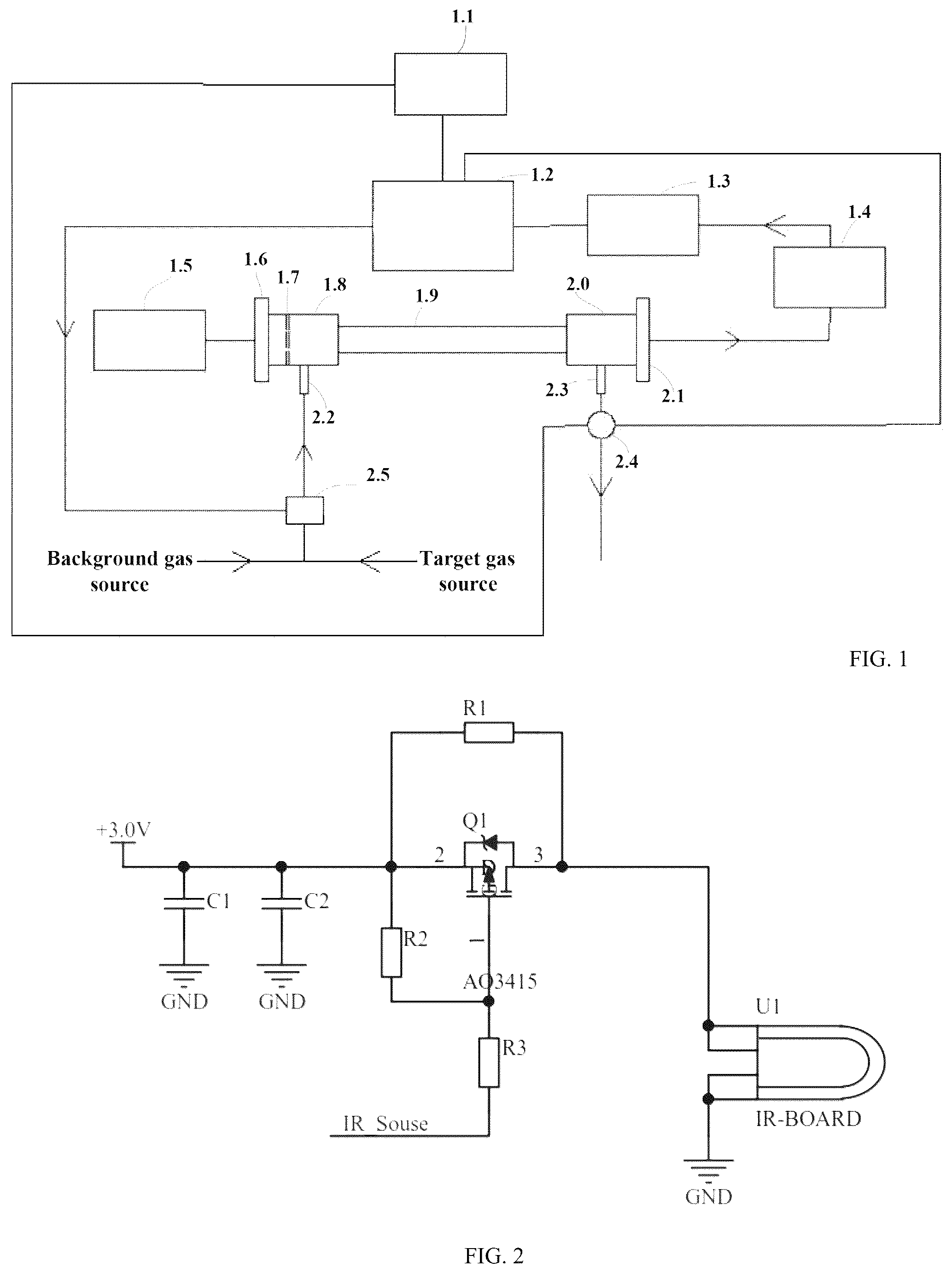 Patent US12359999 Figure 1 – Non-modulated infrared sensor for handheld halogen leak detector and quantitative detection method thereof