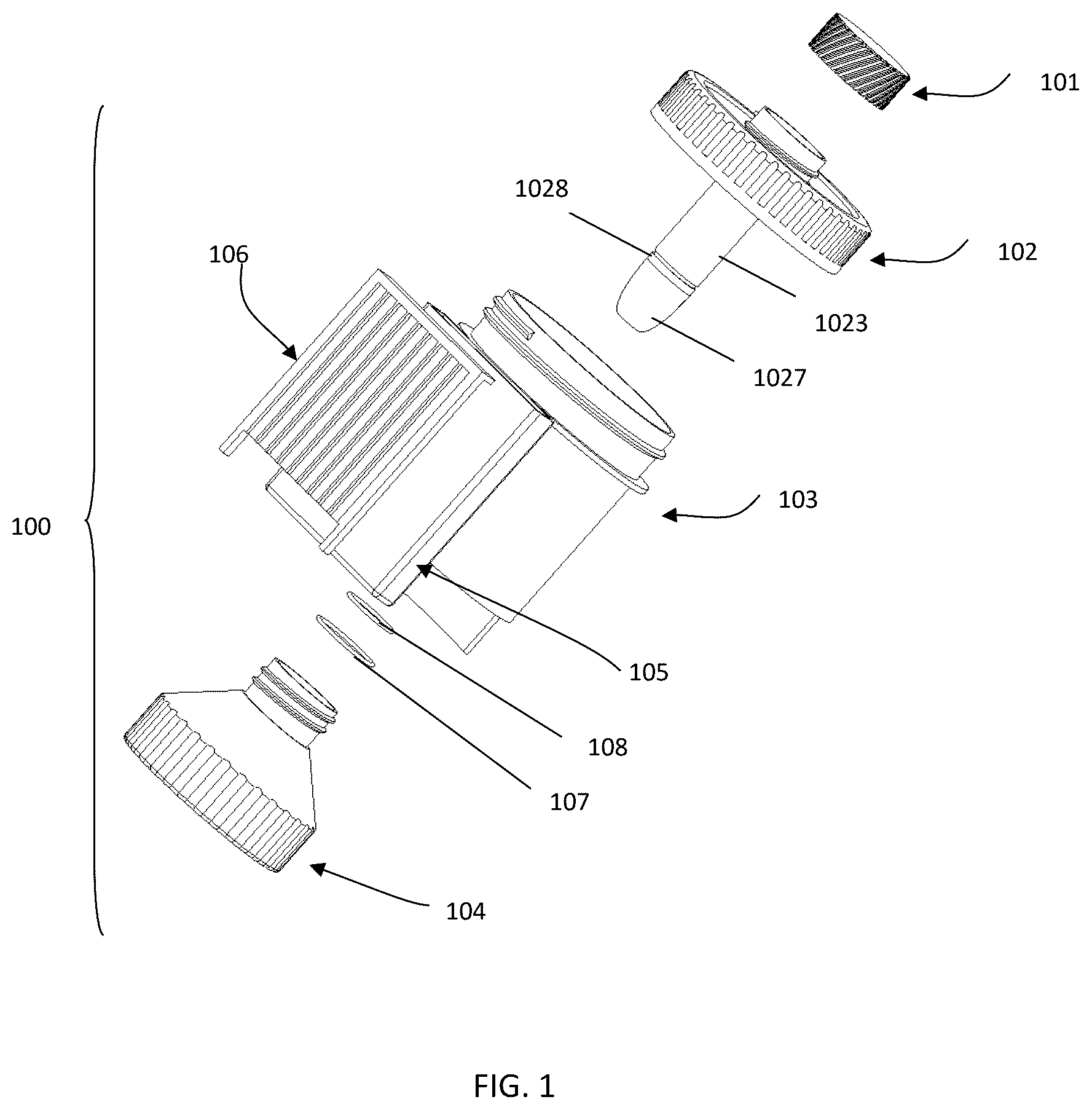 Patent US12360019 Figure 1 – Apparatus for collecting liquid sample