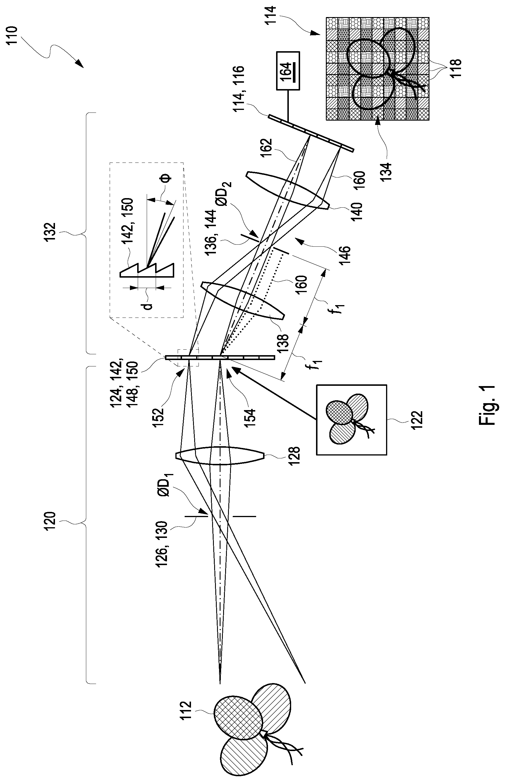 Patent US12360036 Figure 1 – Imaging device for imaging at least one object