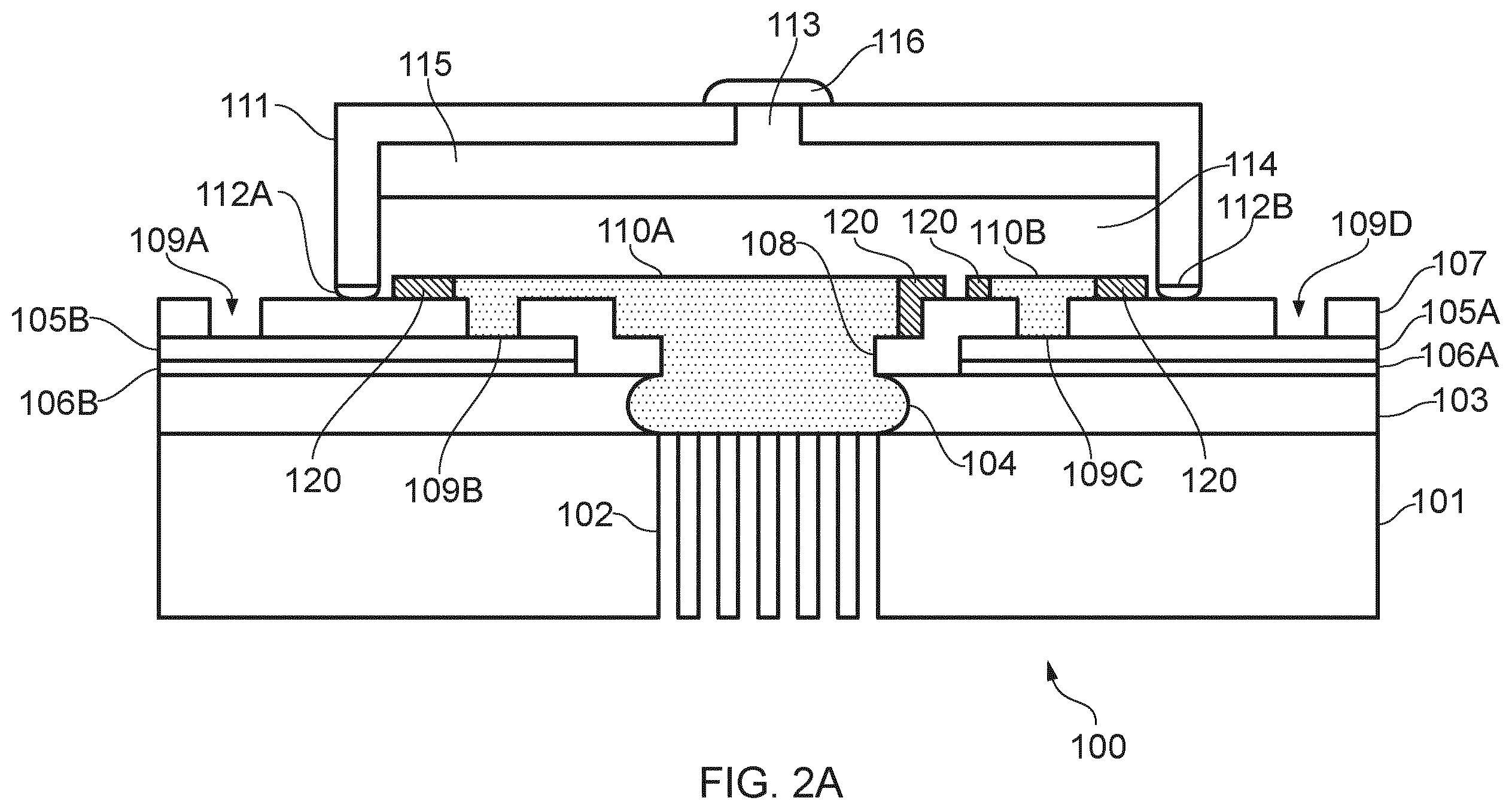 Patent US12360076 Figure 2 – Electrochemical sensor with barrier isolating the electrodes from each other and method of forming thereof