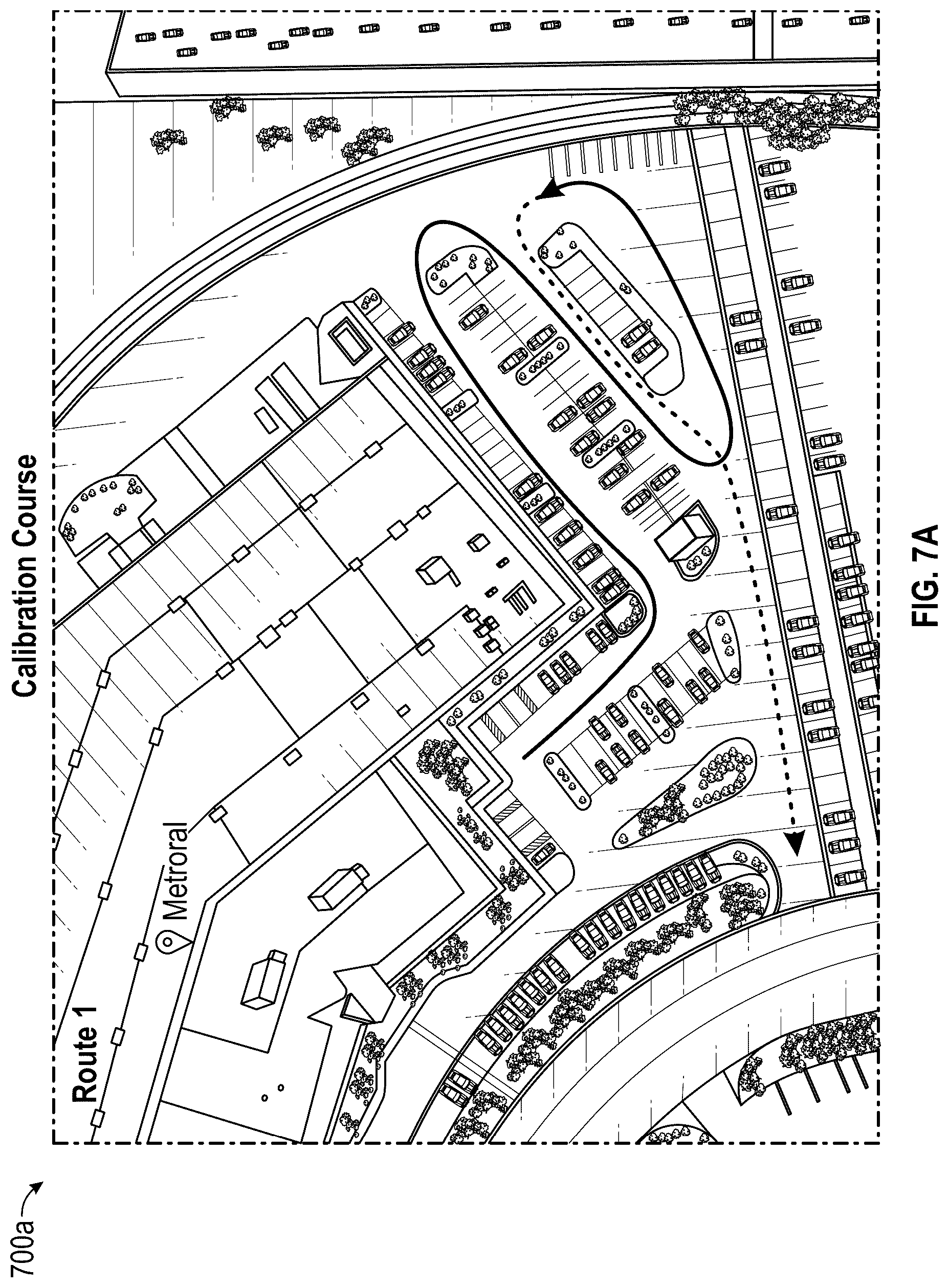 Patent US12360206 Figure 7 – Calibration courses and targets