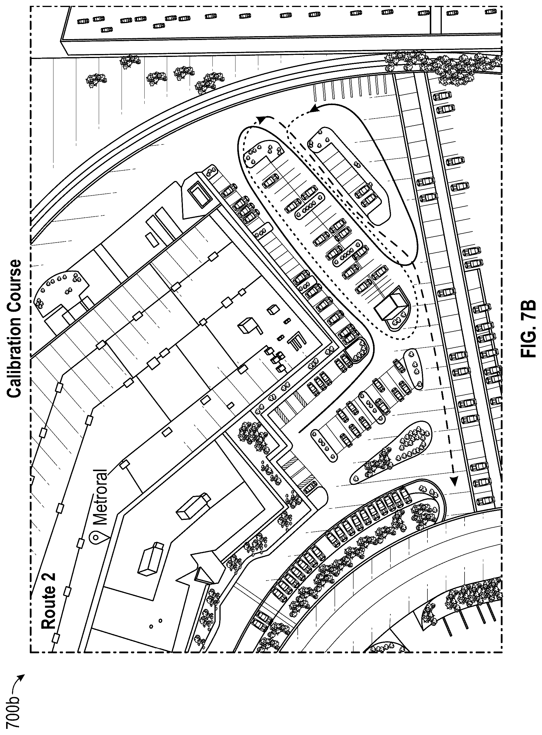 Patent US12360206 Figure 8 – Calibration courses and targets