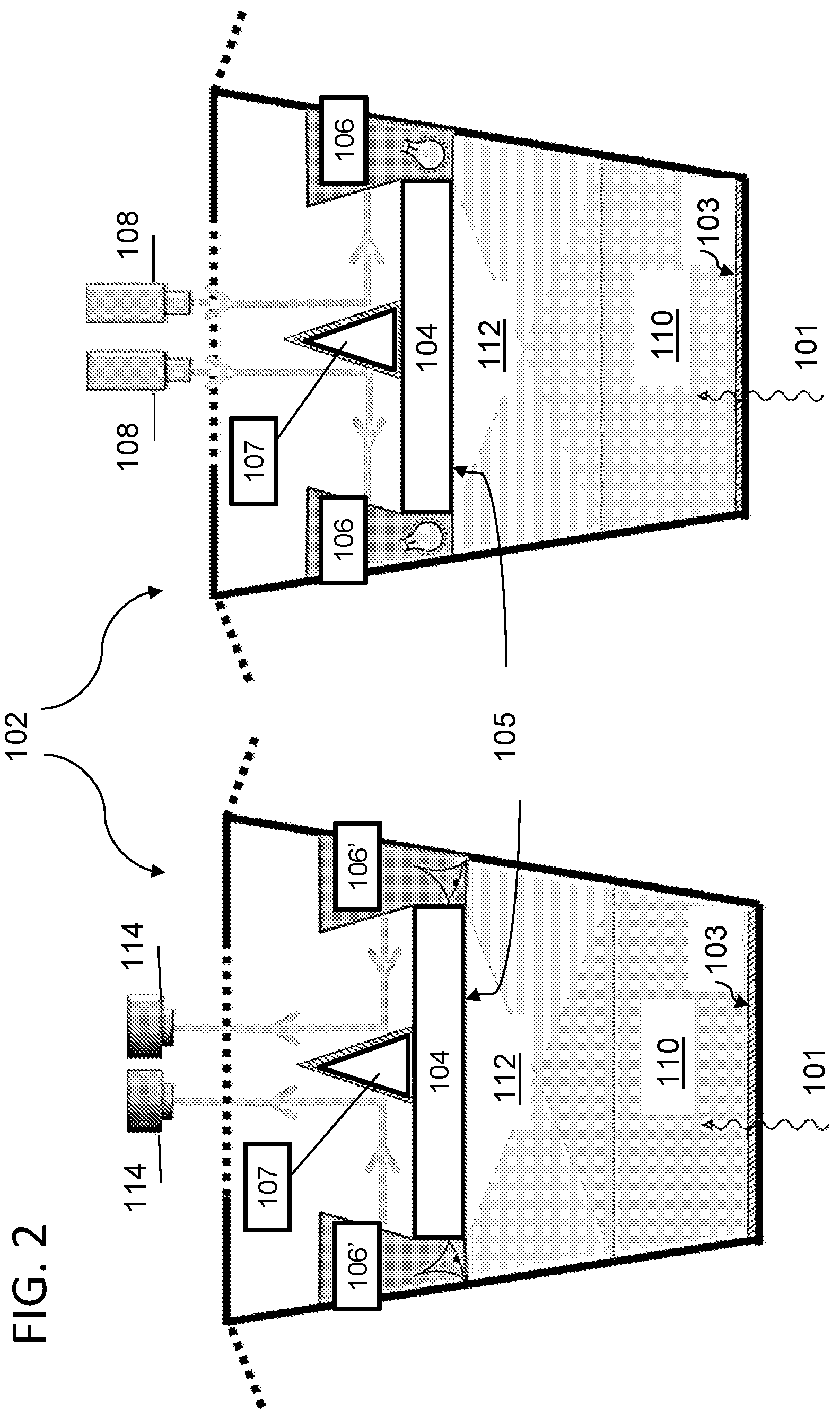 Patent US12360263 Figure 2 – Positron emission tomography systems based on ionization-activated organic fluor molecules, planar pixelated photodetectors, or both