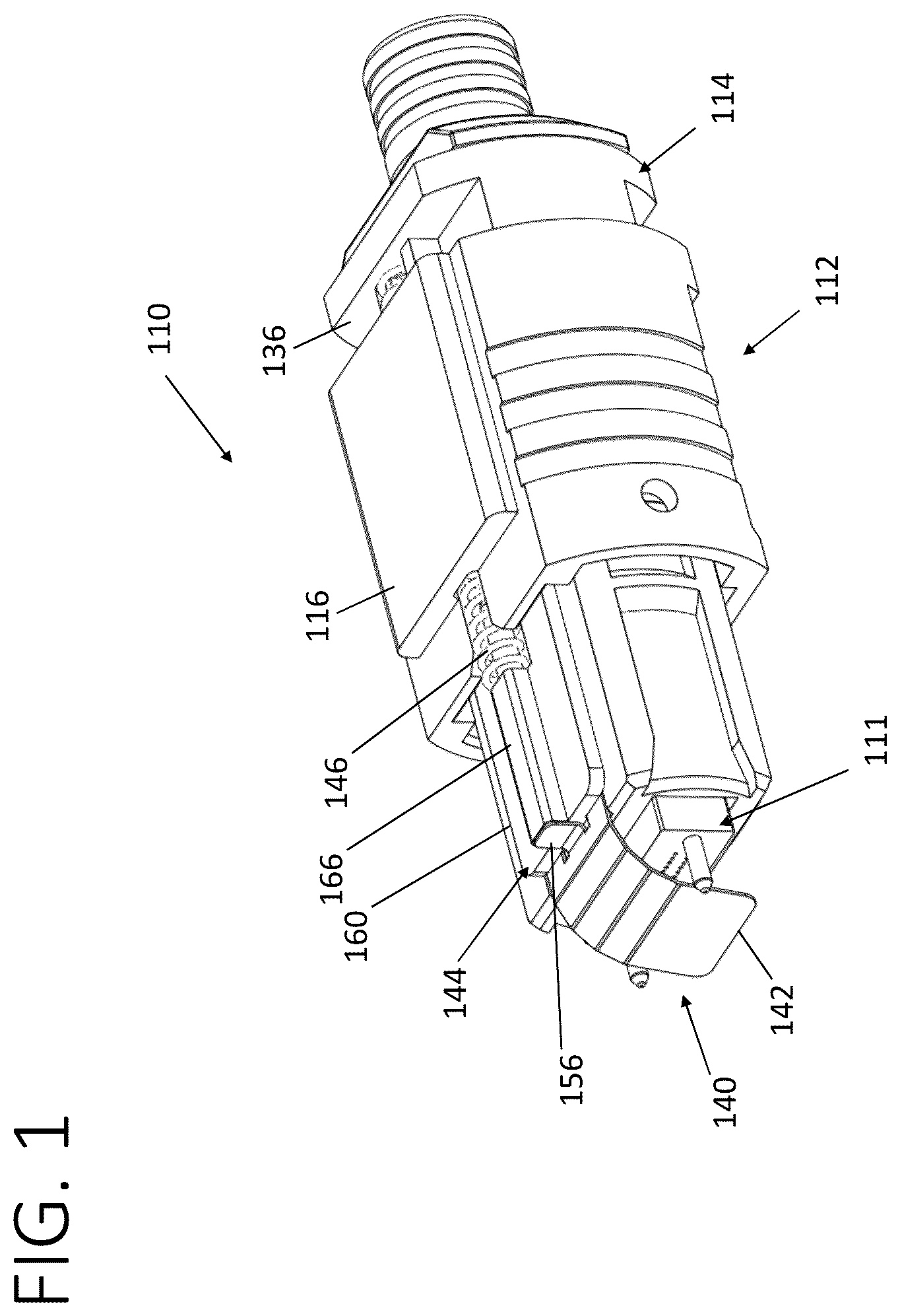 Patent US12360320 Figure 1 – Fiber optic connector