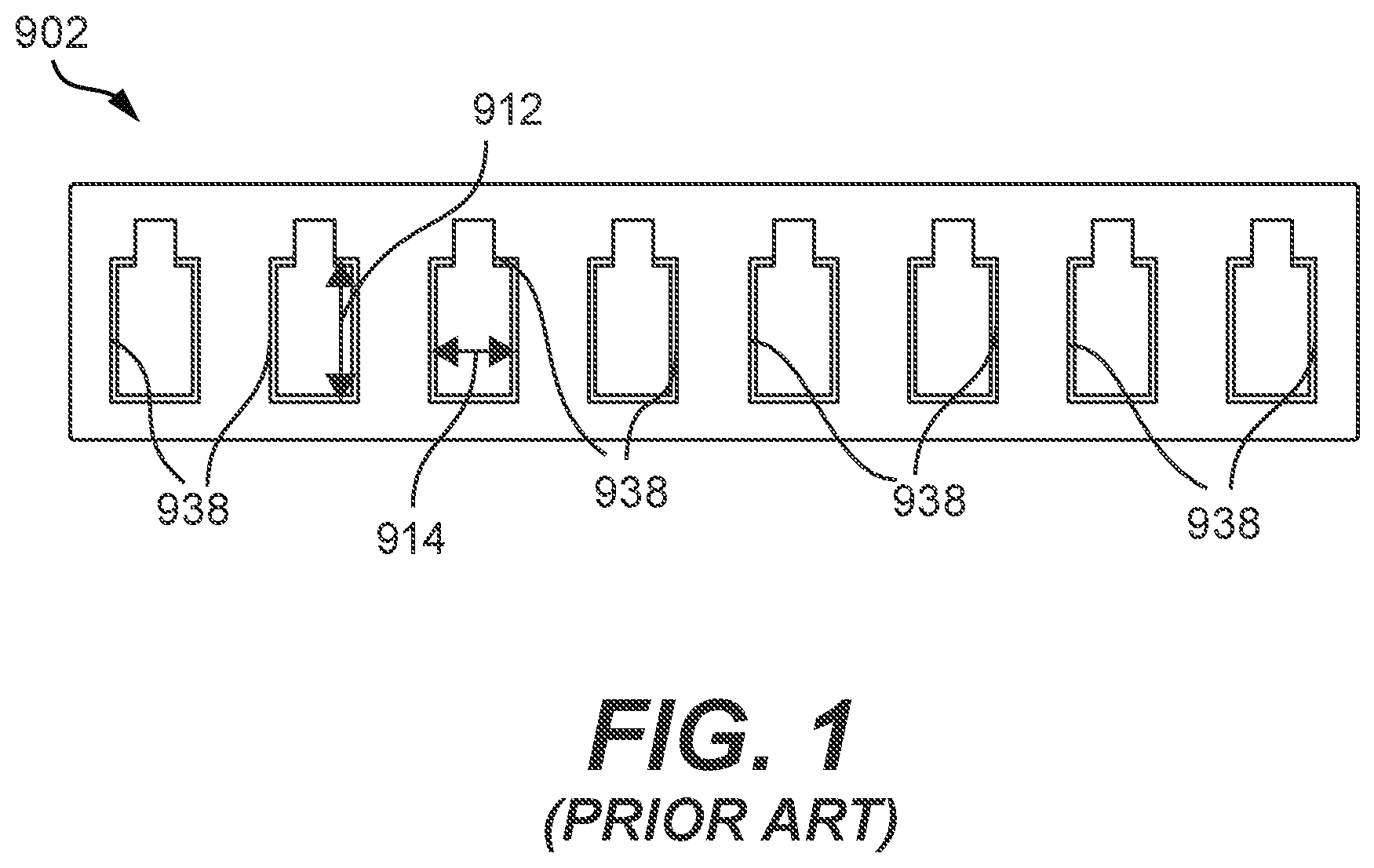 Patent US12360325 Figure 1 – Connector storage for securely holding an unused fiber optic connector while minimizing the contact area between the connector storage and the connector
