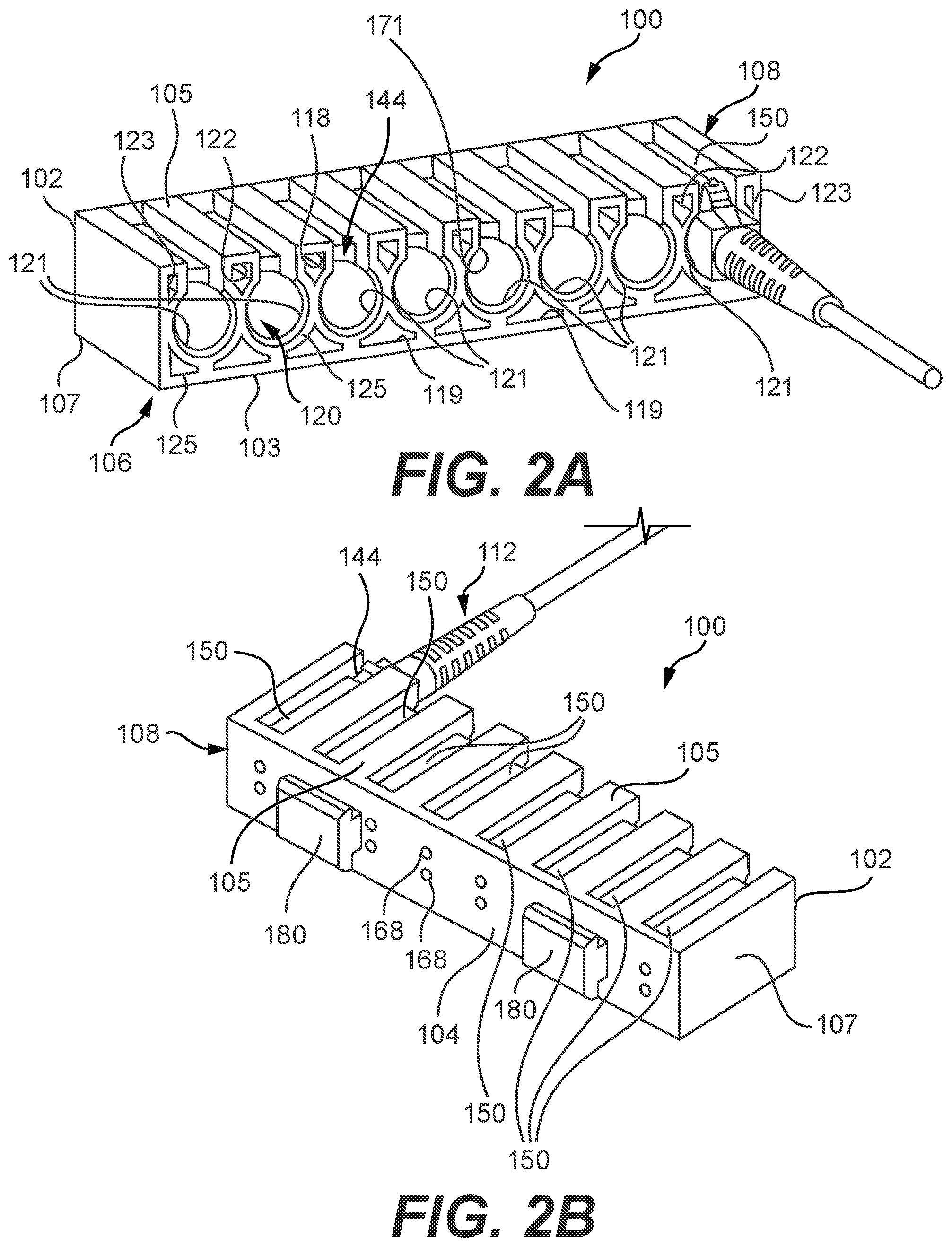 Patent US12360325 Figure 2 – Connector storage for securely holding an unused fiber optic connector while minimizing the contact area between the connector storage and the connector