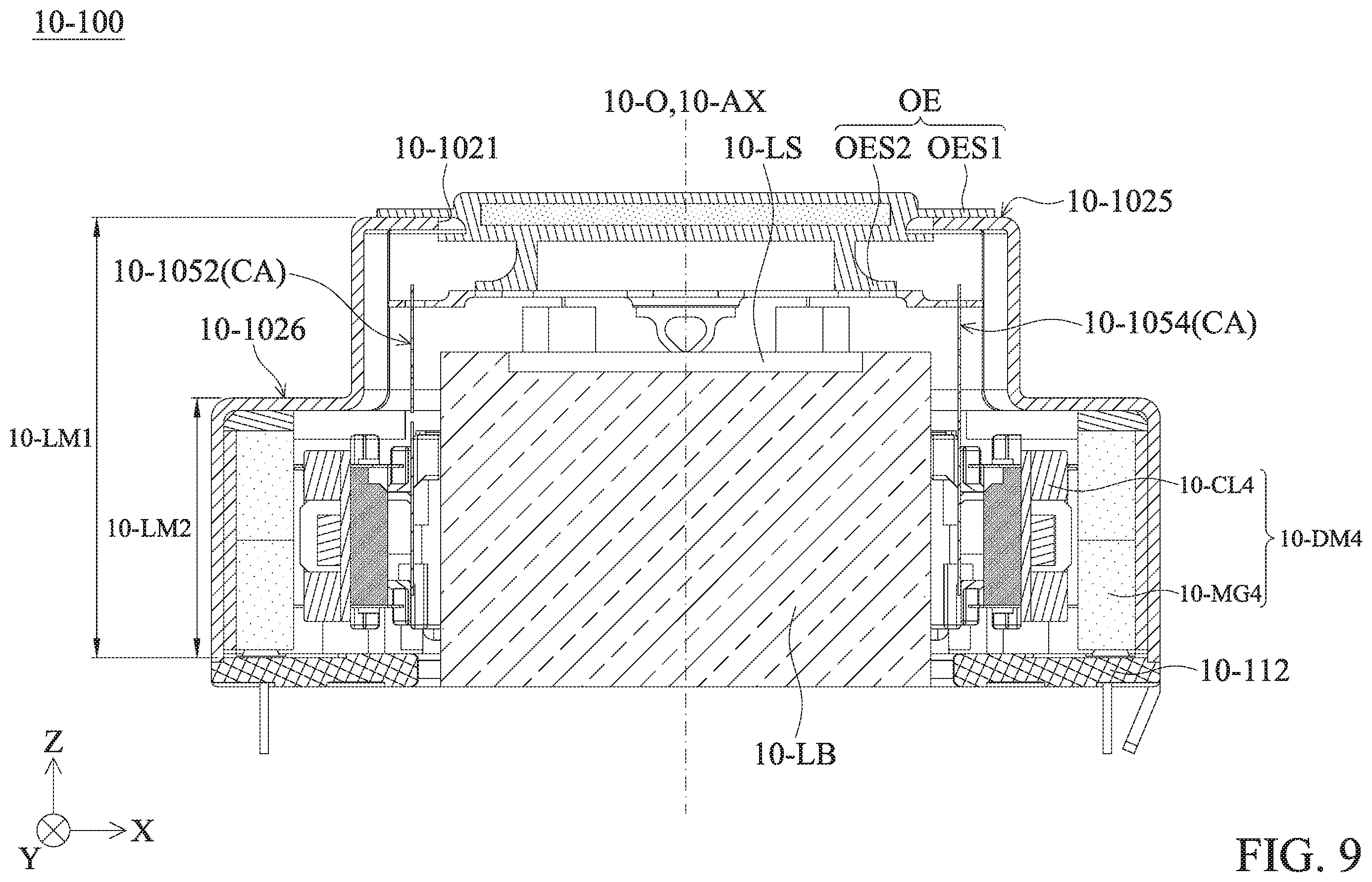 Patent US12360329 Figure 9 – Optical system