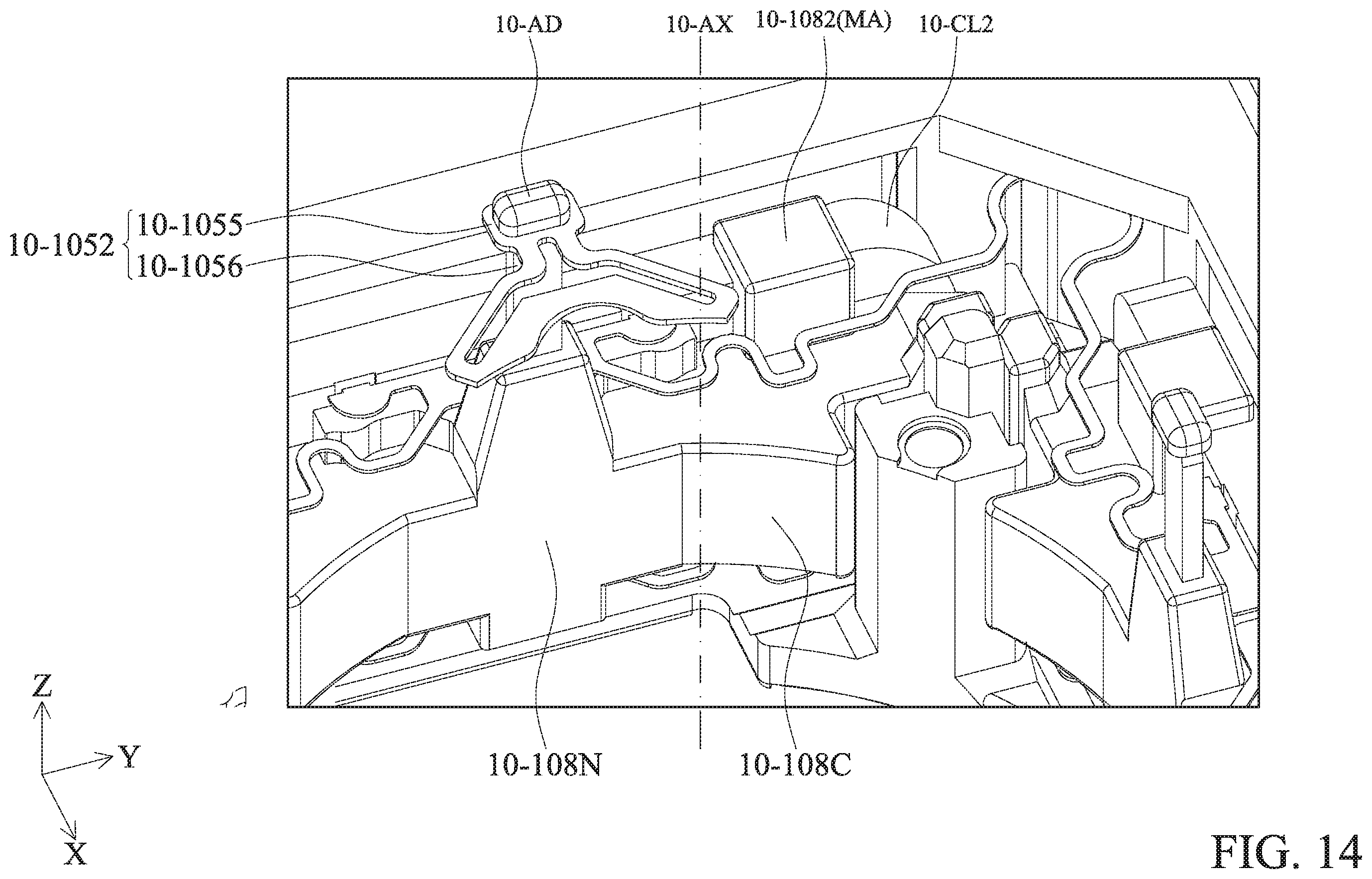 Patent US12360329 Figure 14 – Optical system