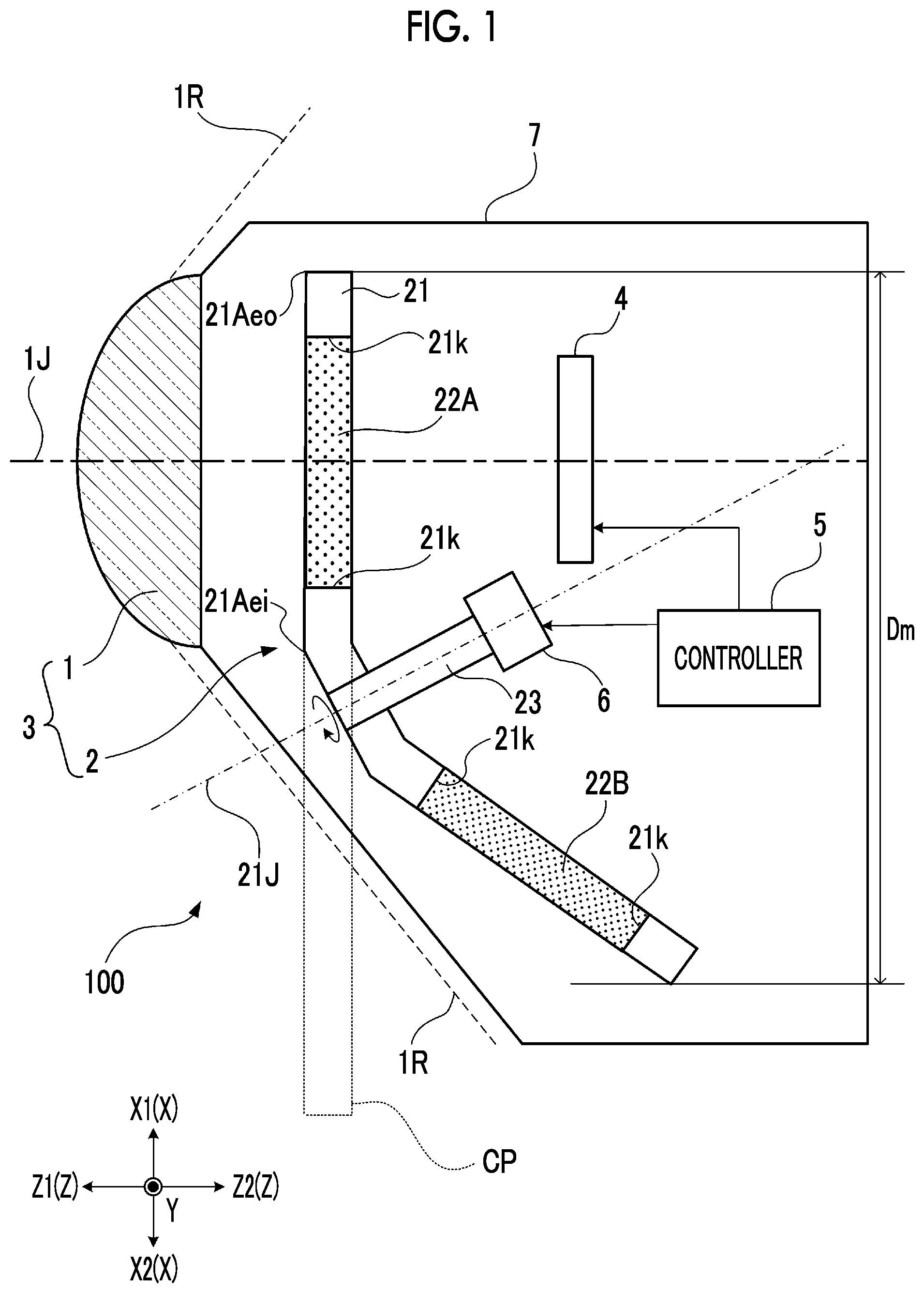 Patent US12360335 Figure 1 – Optical system, lens device, imaging device, and projection device