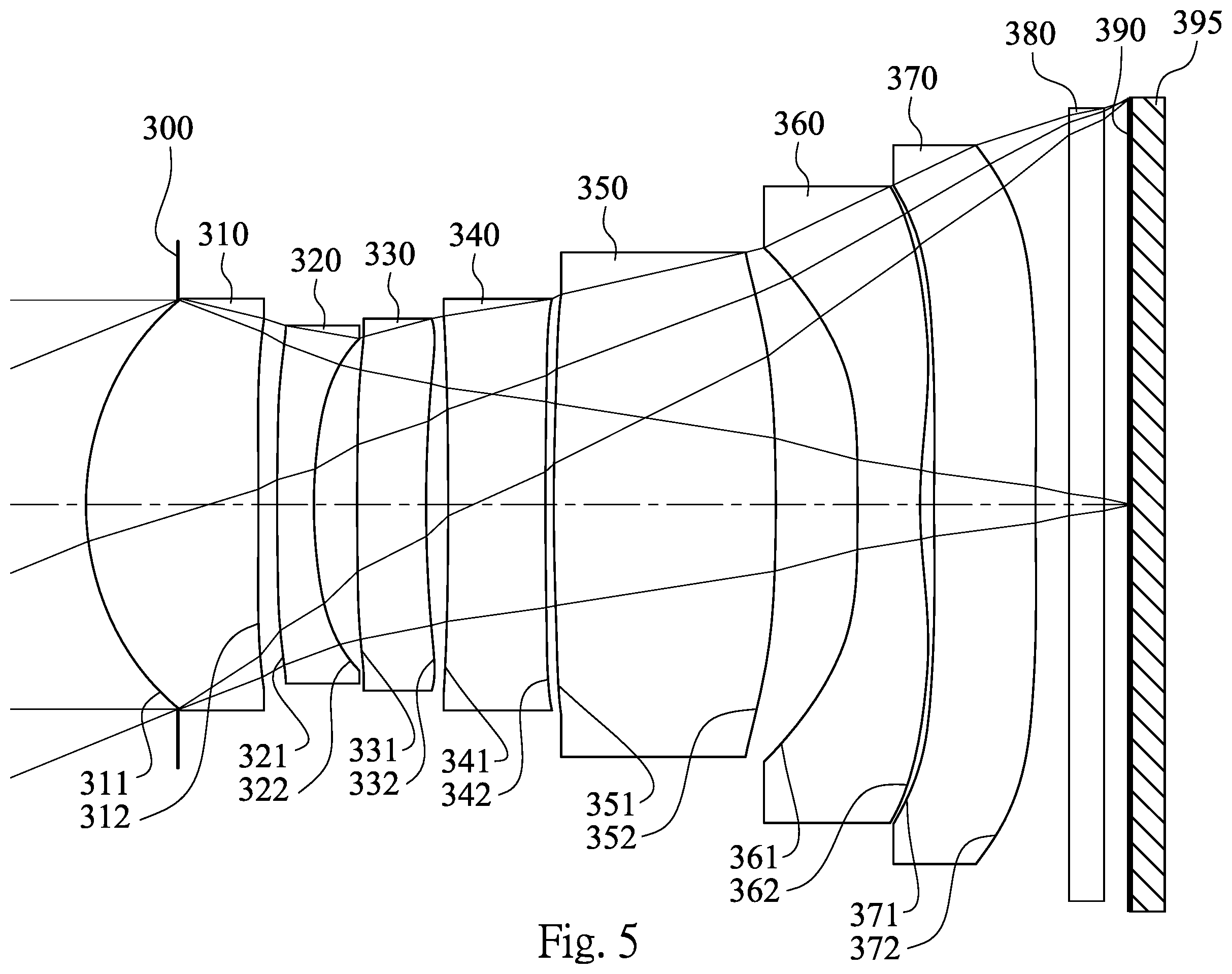 Patent US12360347 Figure 5 – Photographing optical lens assembly including seven lenses of +-++--+, +---+-+, +--+--+, +--++-+, +-+---+ OR +-+-+-- refractive powers, image capturing device and electronic device