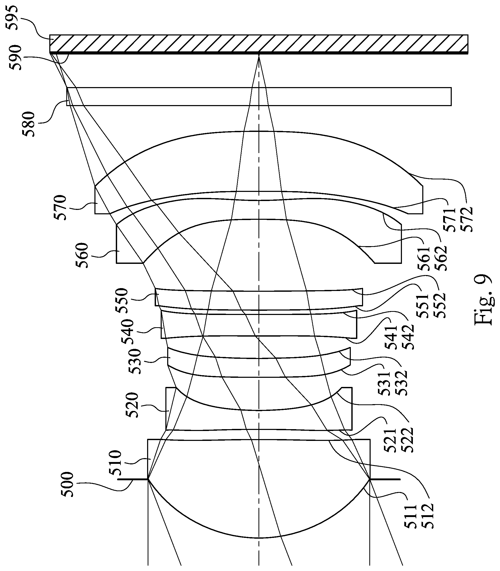 Patent US12360347 Figure 9 – Photographing optical lens assembly including seven lenses of +-++--+, +---+-+, +--+--+, +--++-+, +-+---+ OR +-+-+-- refractive powers, image capturing device and electronic device