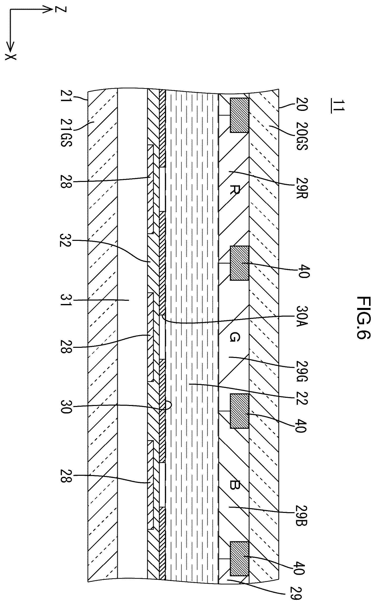 Patent US12360416 Figure 6 – Color filter substrate, display device, and method of producing color filter substrate