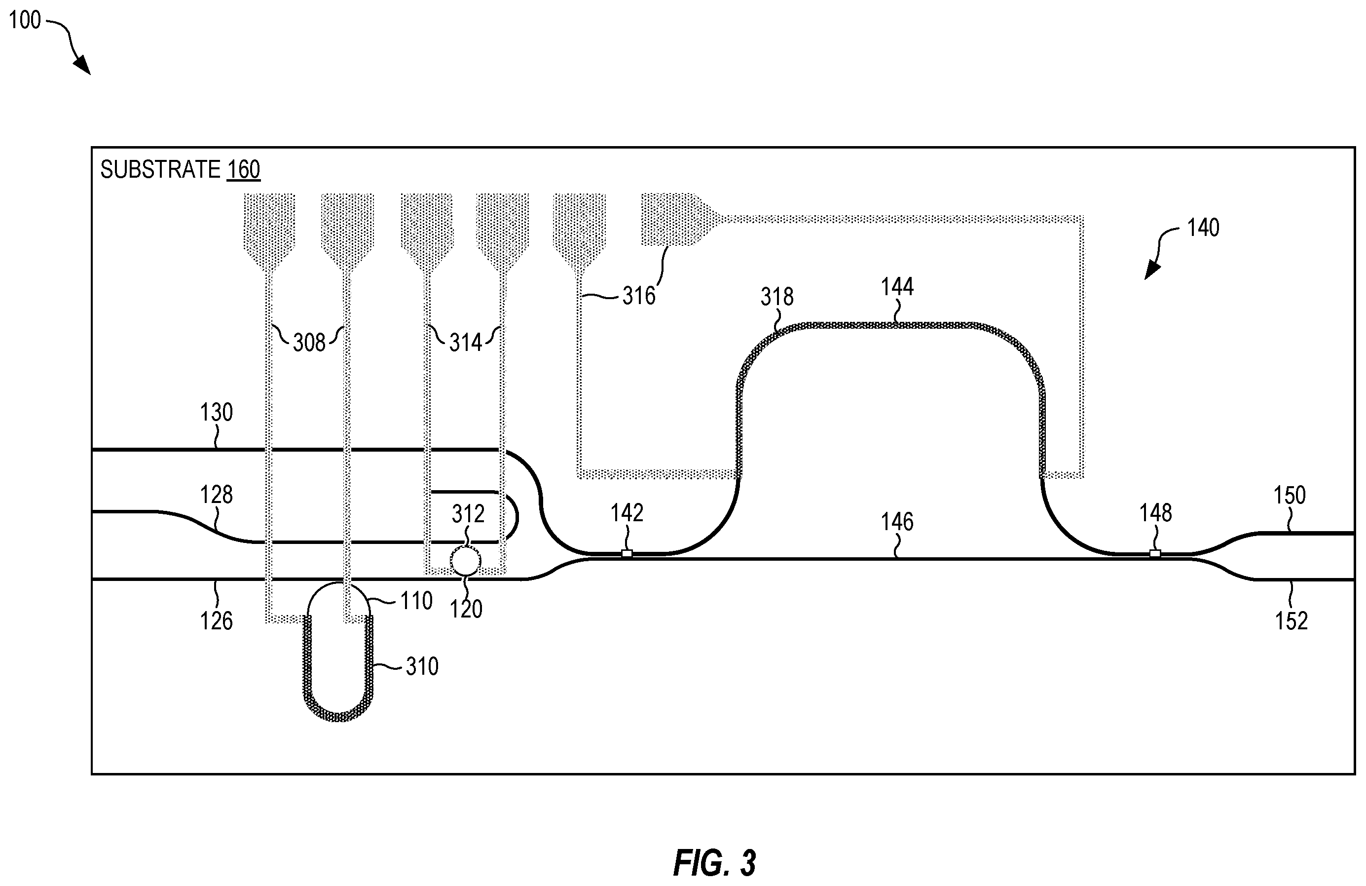 Patent US12360431 Figure 3 – Photonic integrated circuit with squeezed and entangled light generation, and associated methods