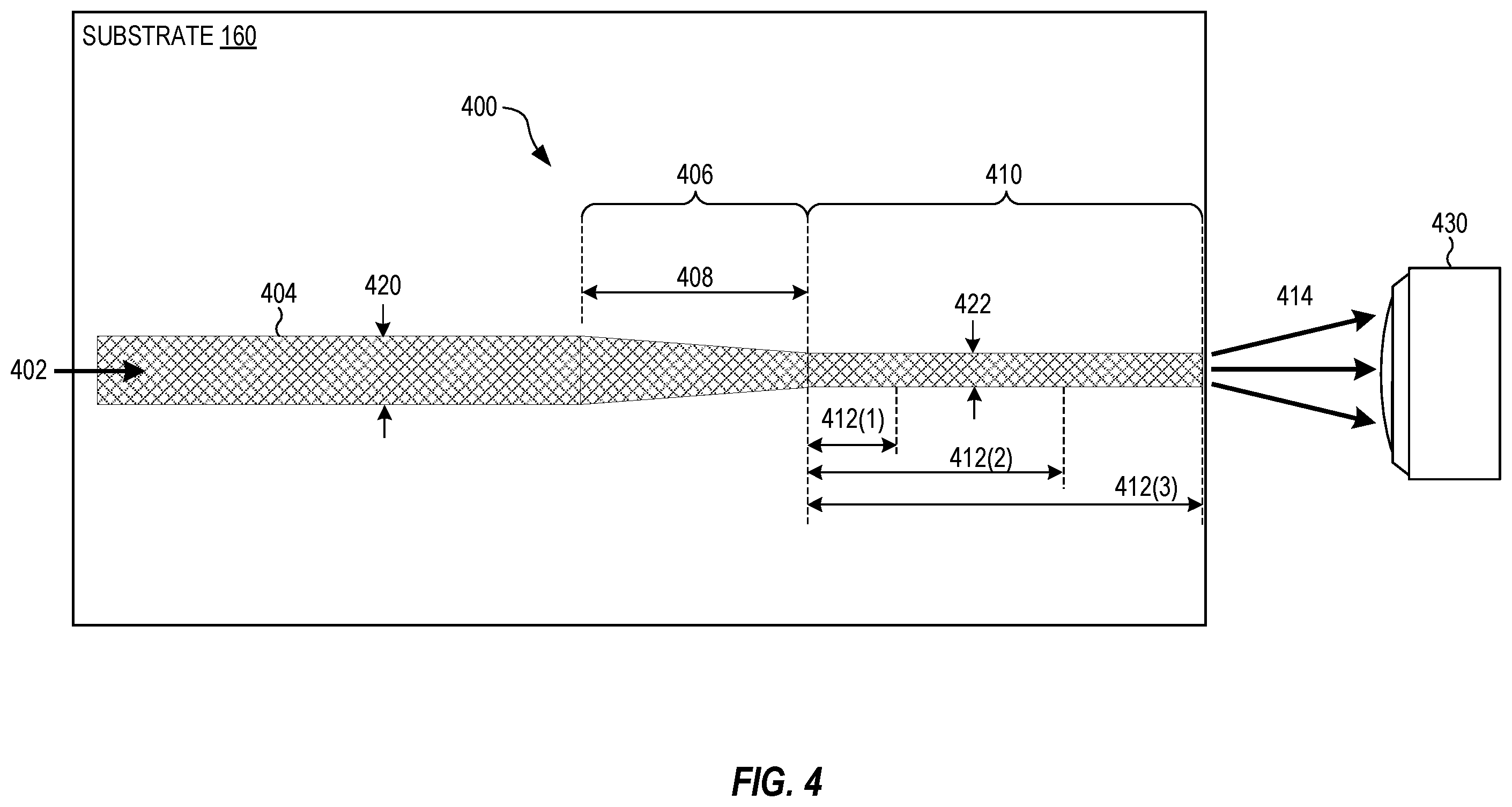 Patent US12360431 Figure 4 – Photonic integrated circuit with squeezed and entangled light generation, and associated methods