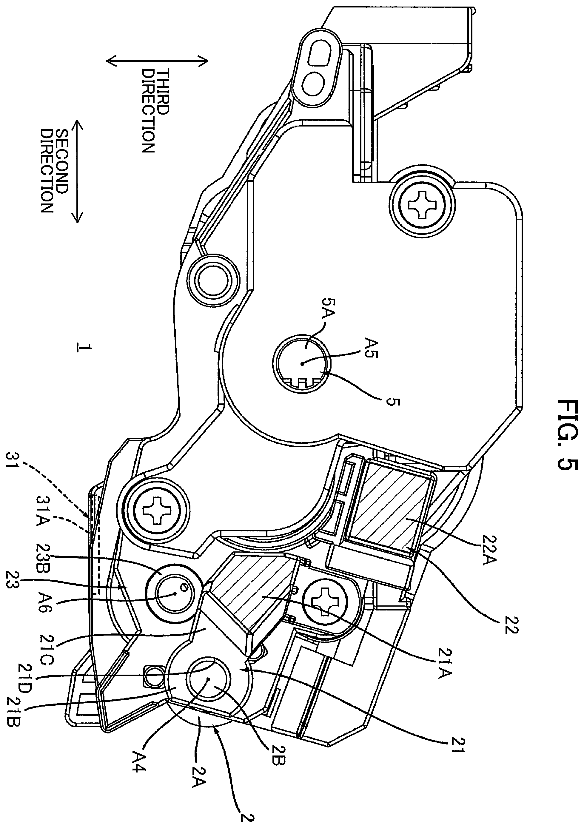 Patent US12360491 Figure 5 – Drum cartridge and developing cartridge capable of suppressing variation in position of electrical contact surface