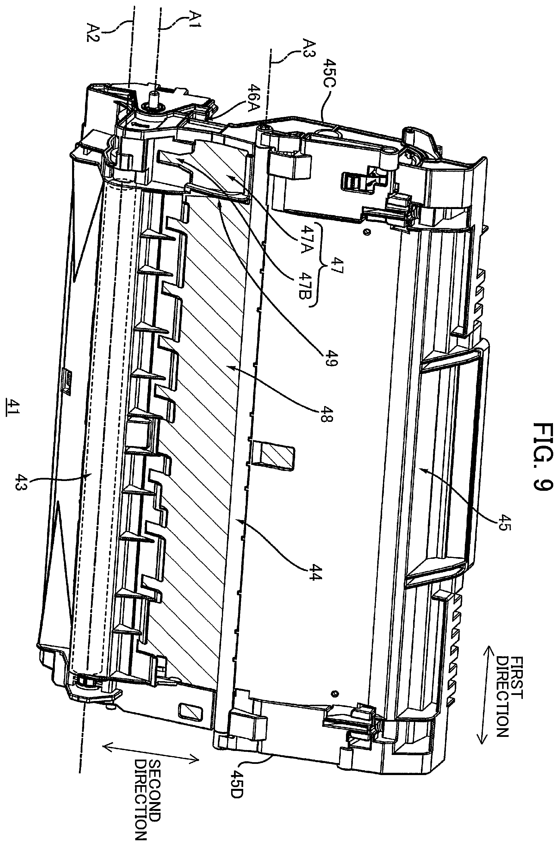 Patent US12360491 Figure 9 – Drum cartridge and developing cartridge capable of suppressing variation in position of electrical contact surface