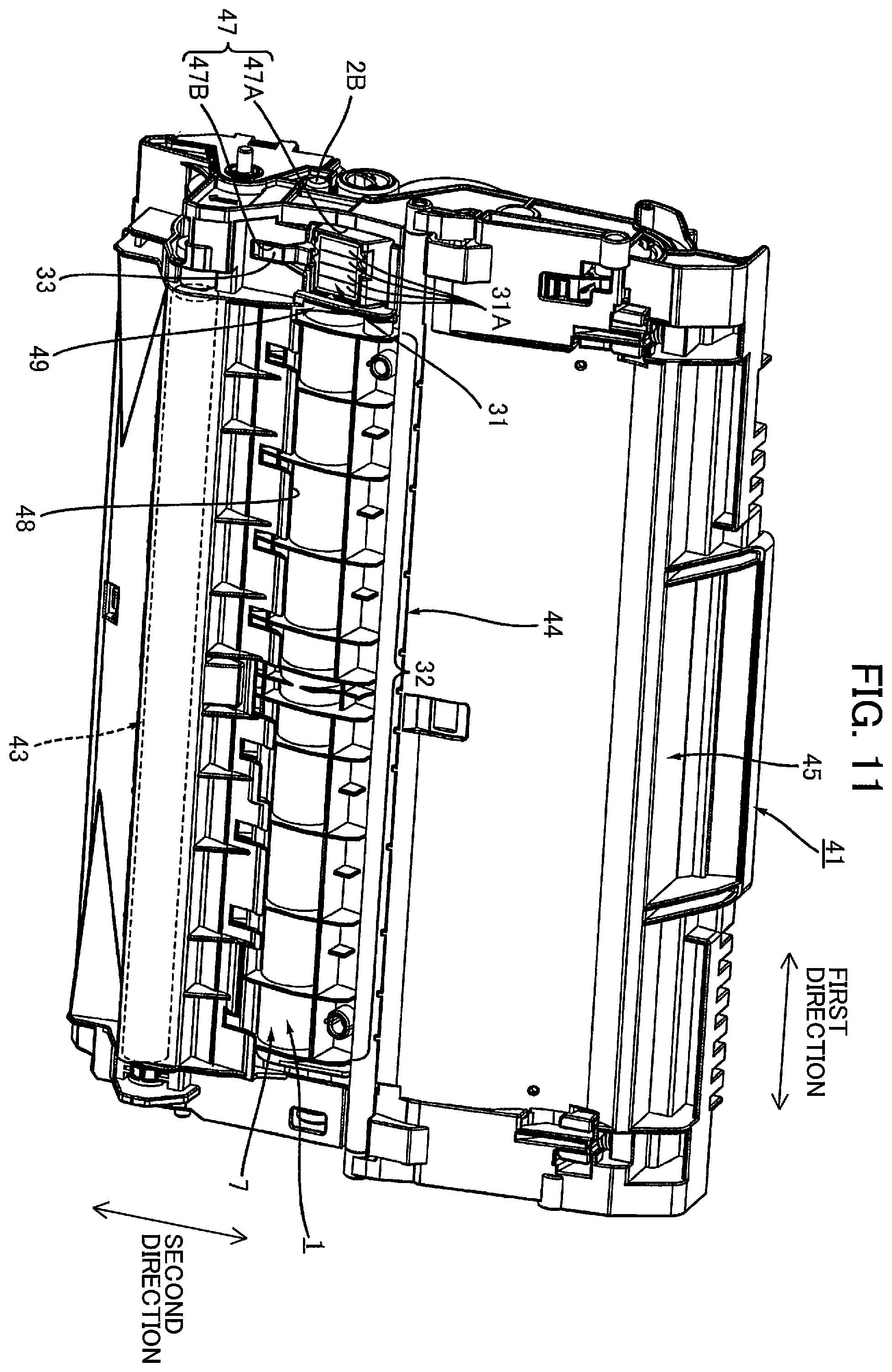 Patent US12360491 Figure 11 – Drum cartridge and developing cartridge capable of suppressing variation in position of electrical contact surface