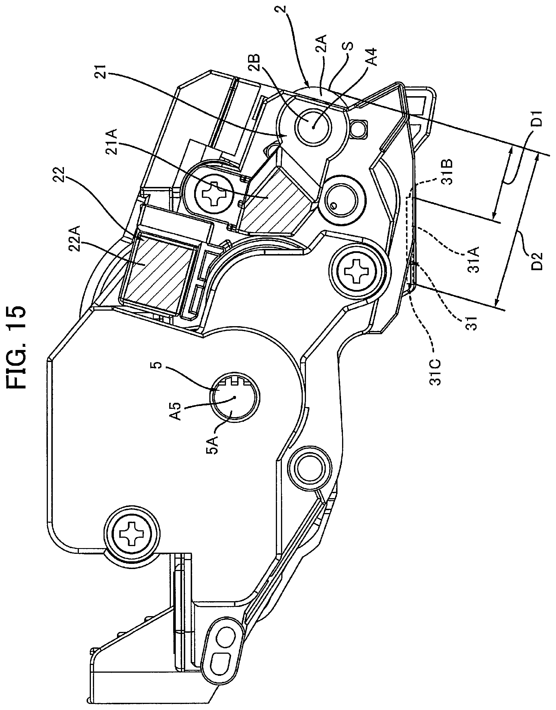 Patent US12360491 Figure 15 – Drum cartridge and developing cartridge capable of suppressing variation in position of electrical contact surface