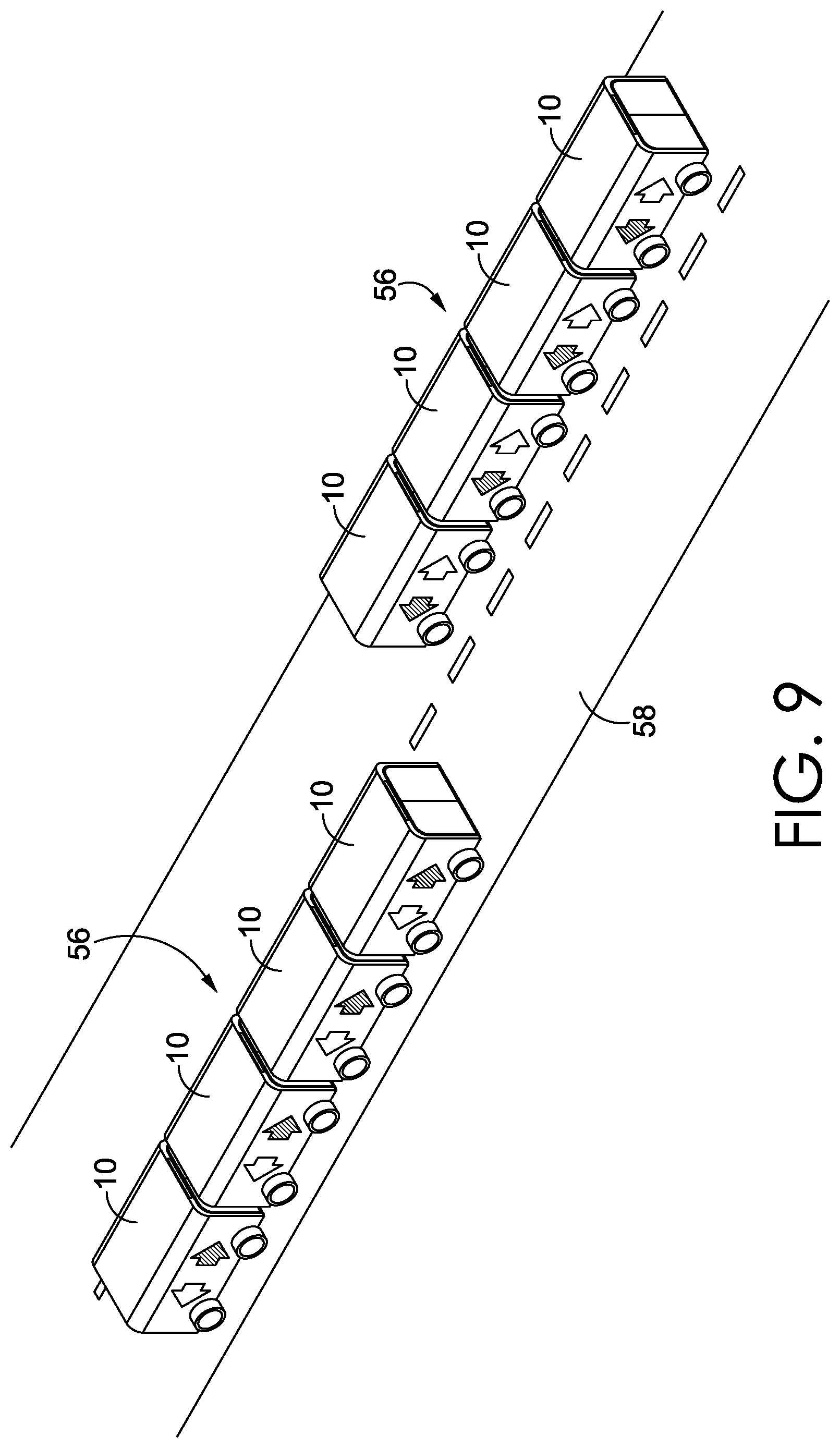 Patent US12360528 Figure 8 – Bi-directional autonomous logistics vehicles