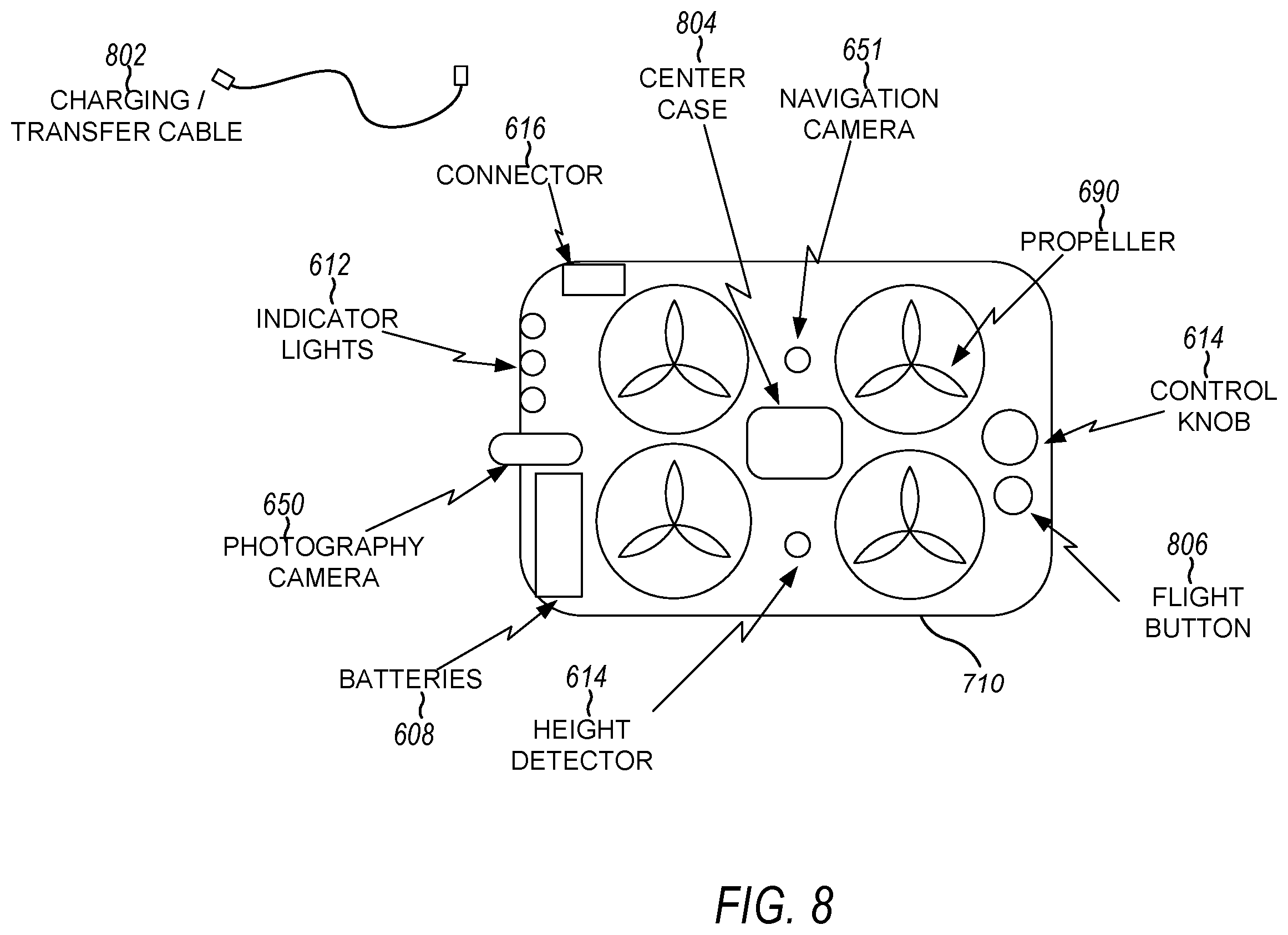 Patent US12360531 Figure 8 – Stabilization and navigation of an autonomous drone