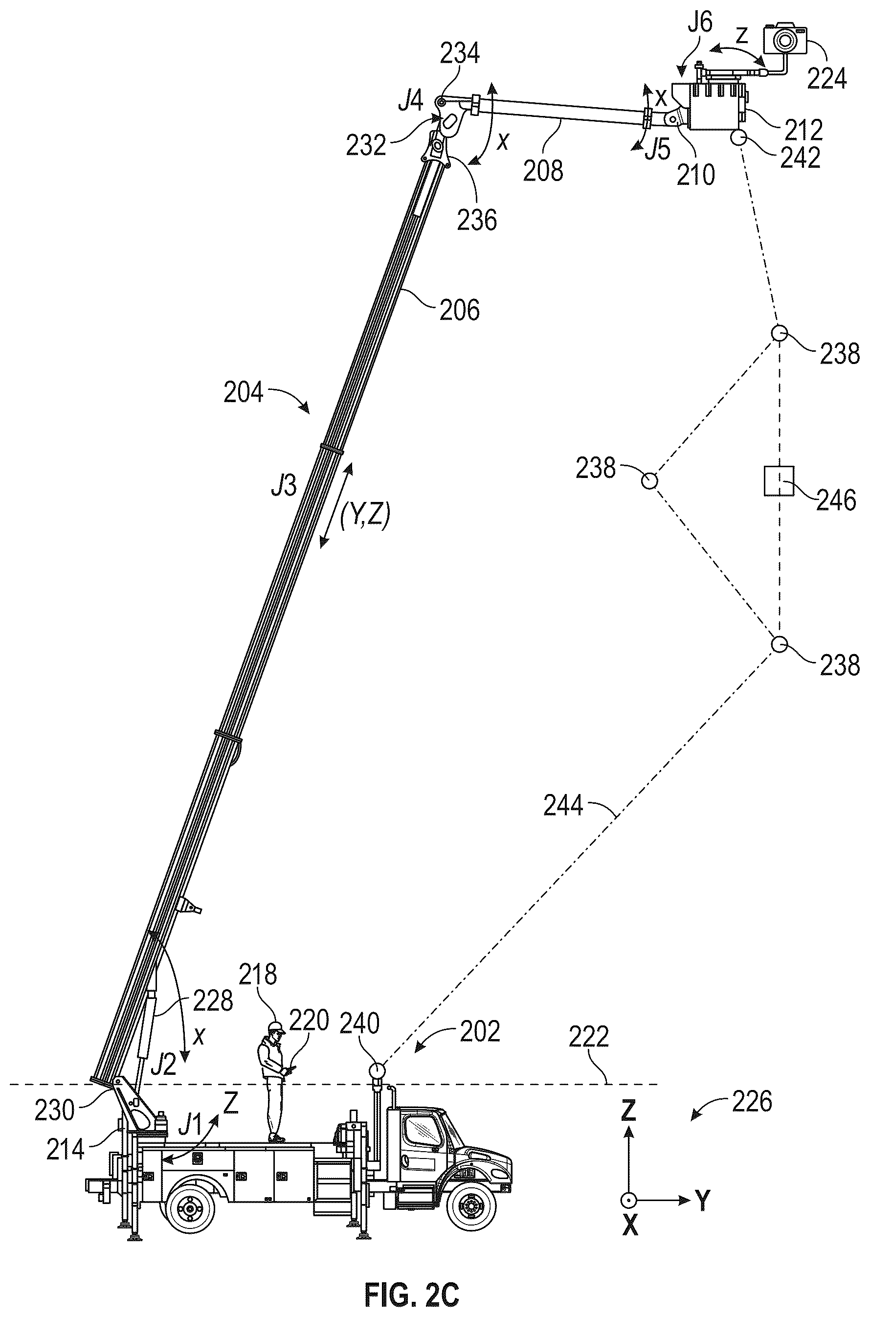 Patent US12360538 Figure 4 – Operations of articulating boom assemblies