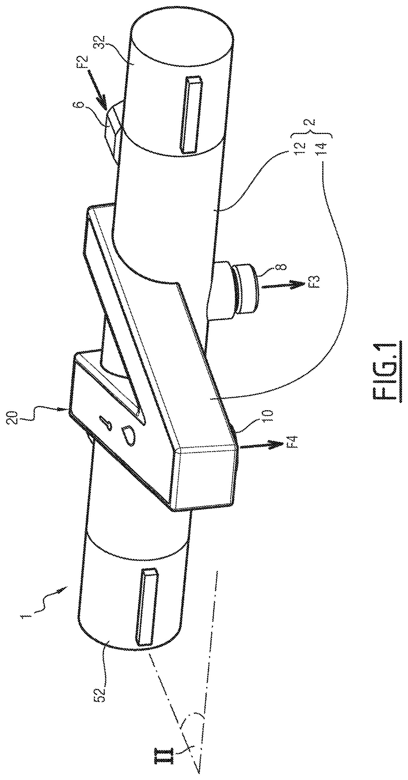 Patent US12360539 Figure 1 – Instrumented device for a mixing valve, as well as a mixing valve comprising such an instrumented device