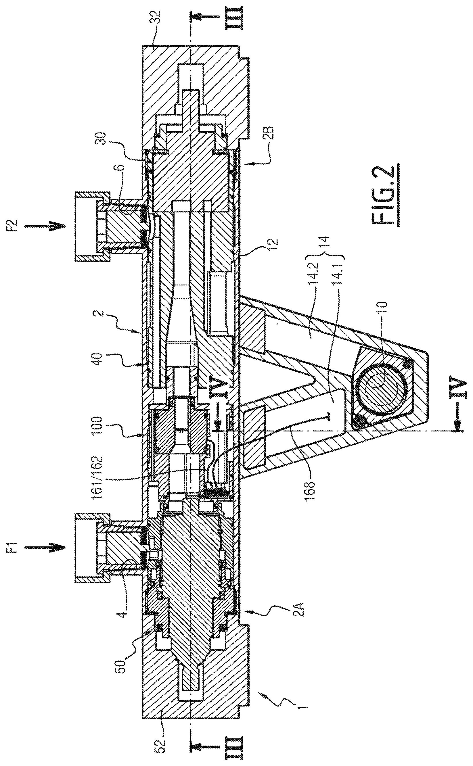 Patent US12360539 Figure 2 – Instrumented device for a mixing valve, as well as a mixing valve comprising such an instrumented device