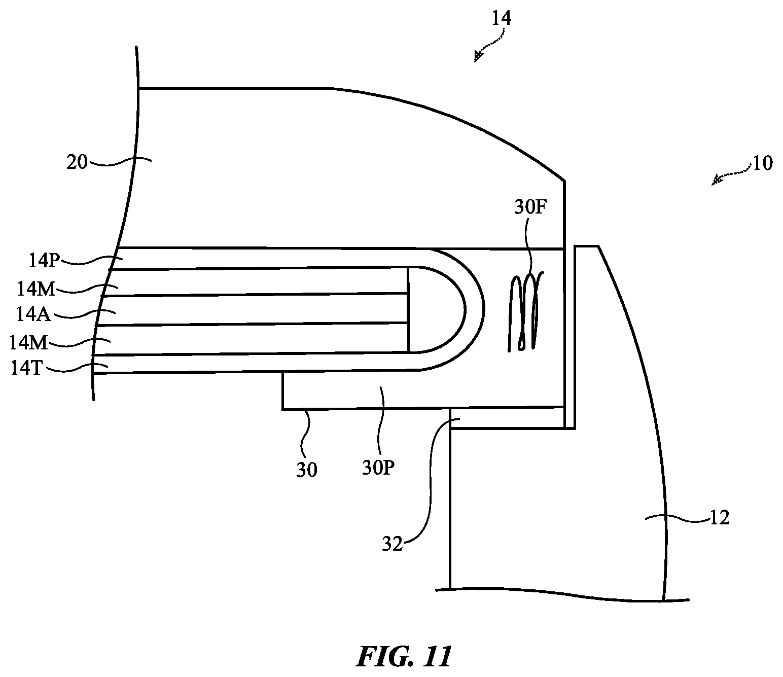 Patent US12360567 Figure 9 – Electronic devices with molded display mounting structures