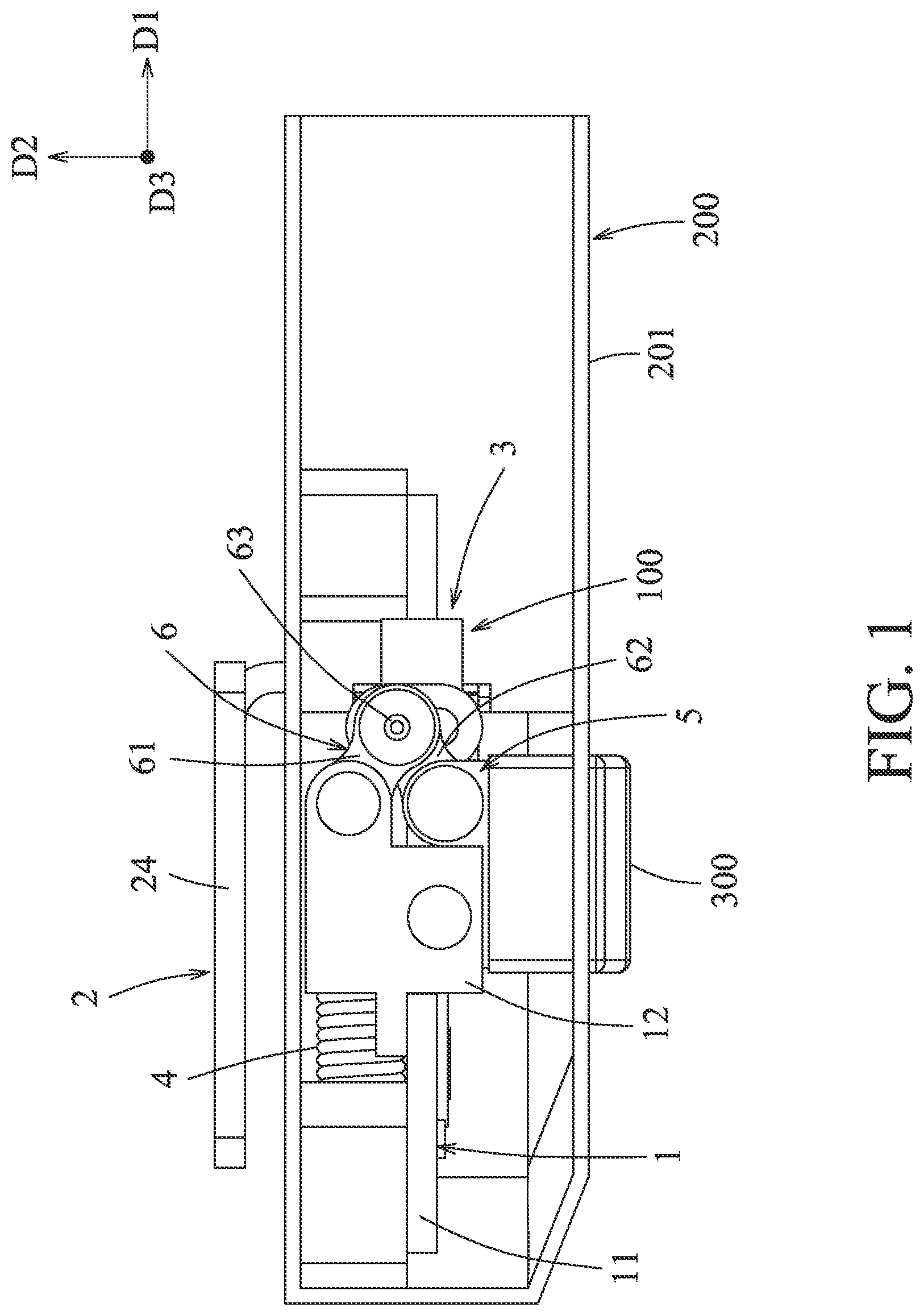 Patent US12360576 Figure 1 – Rotating shaft device