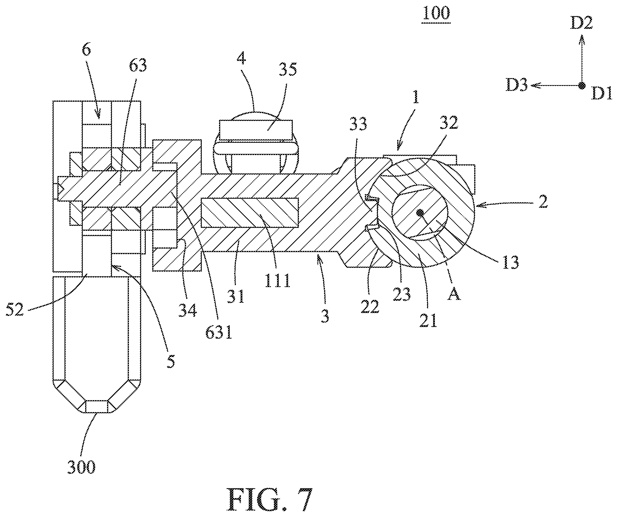 Patent US12360576 Figure 7 – Rotating shaft device