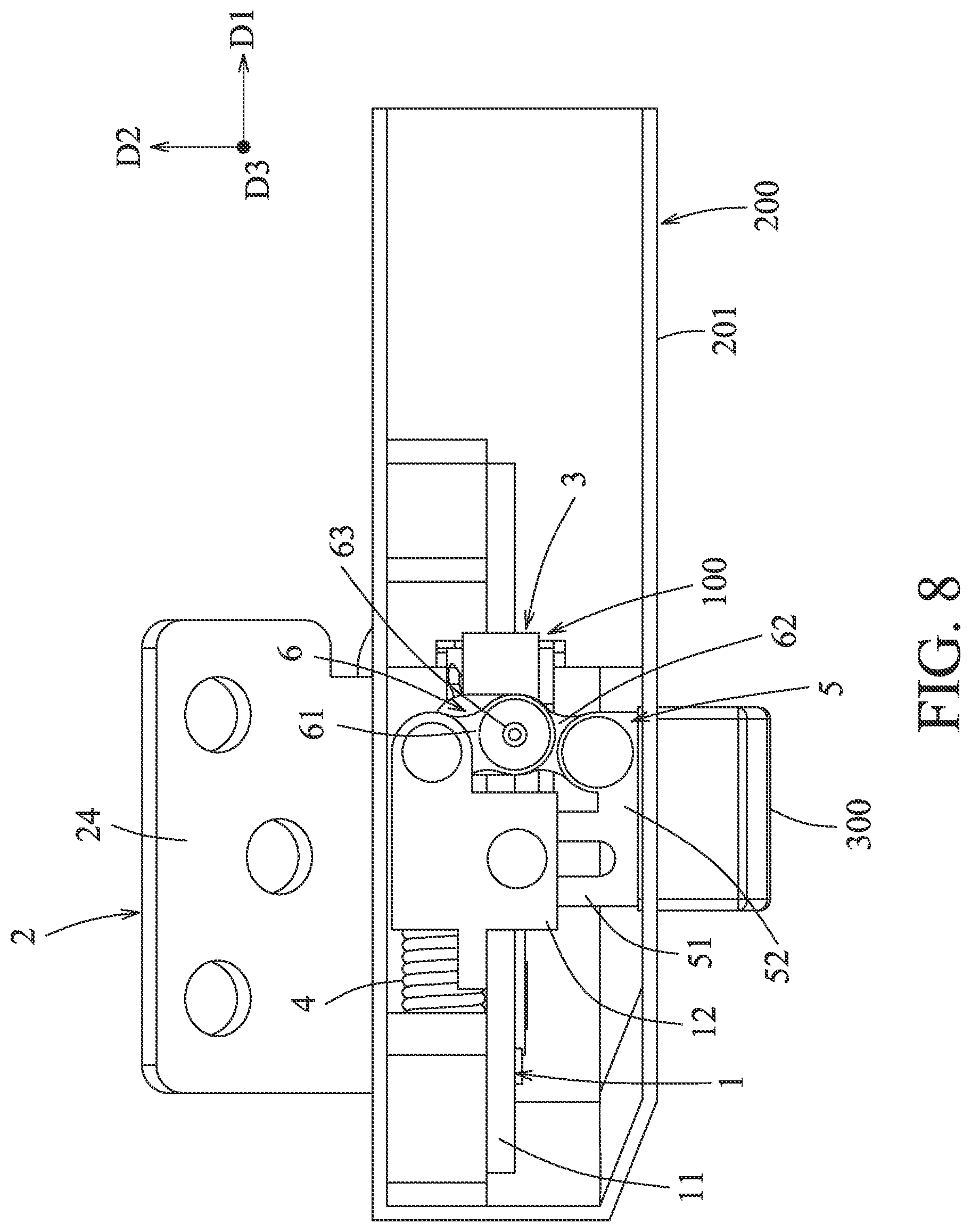 Patent US12360576 Figure 8 – Rotating shaft device