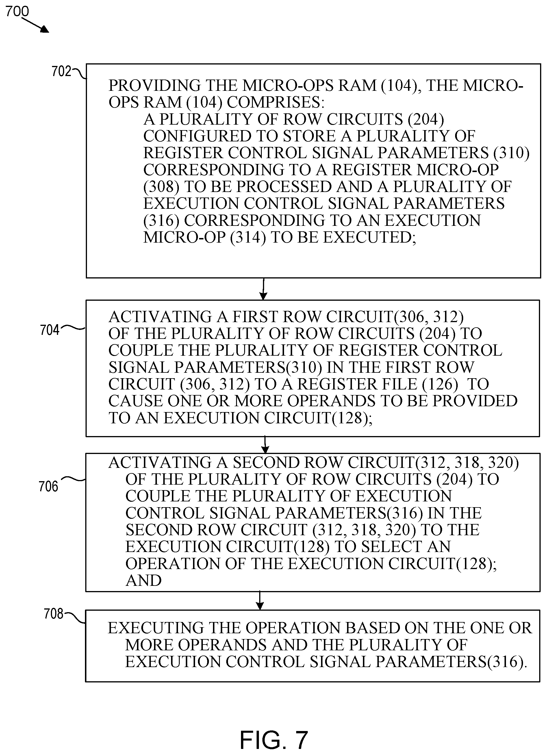 Patent US12360765 Figure 7 – Processing unit employing micro-operations (micro-ops) random access memory (RAM) as main program memory