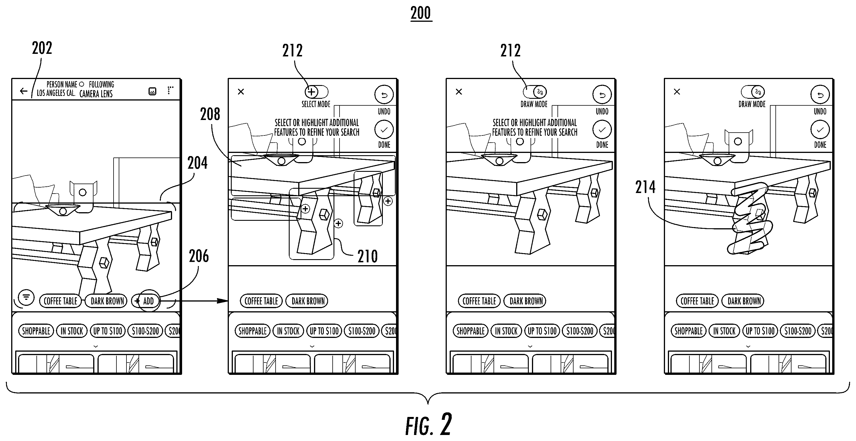 Patent US12361053 Figure 2 – Visual search via free-form visual feature selection