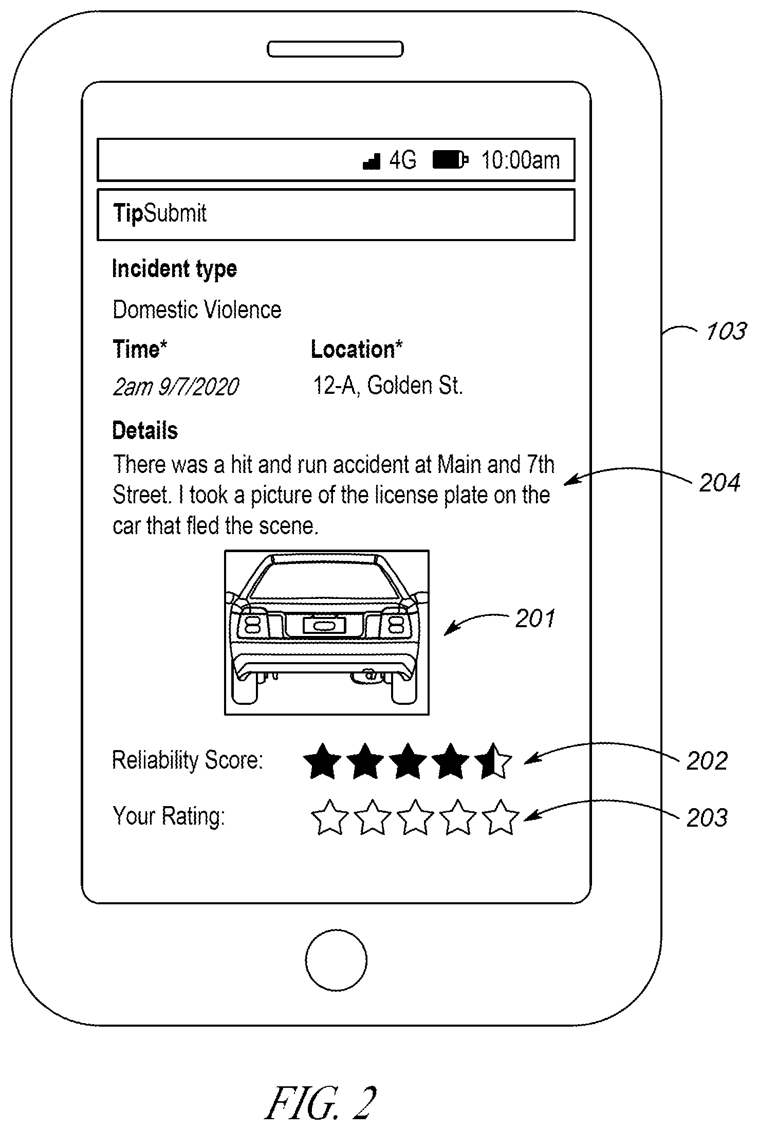Patent US12361054 Figure 2 – Method and apparatus for assigning a reliability score for tip submissions